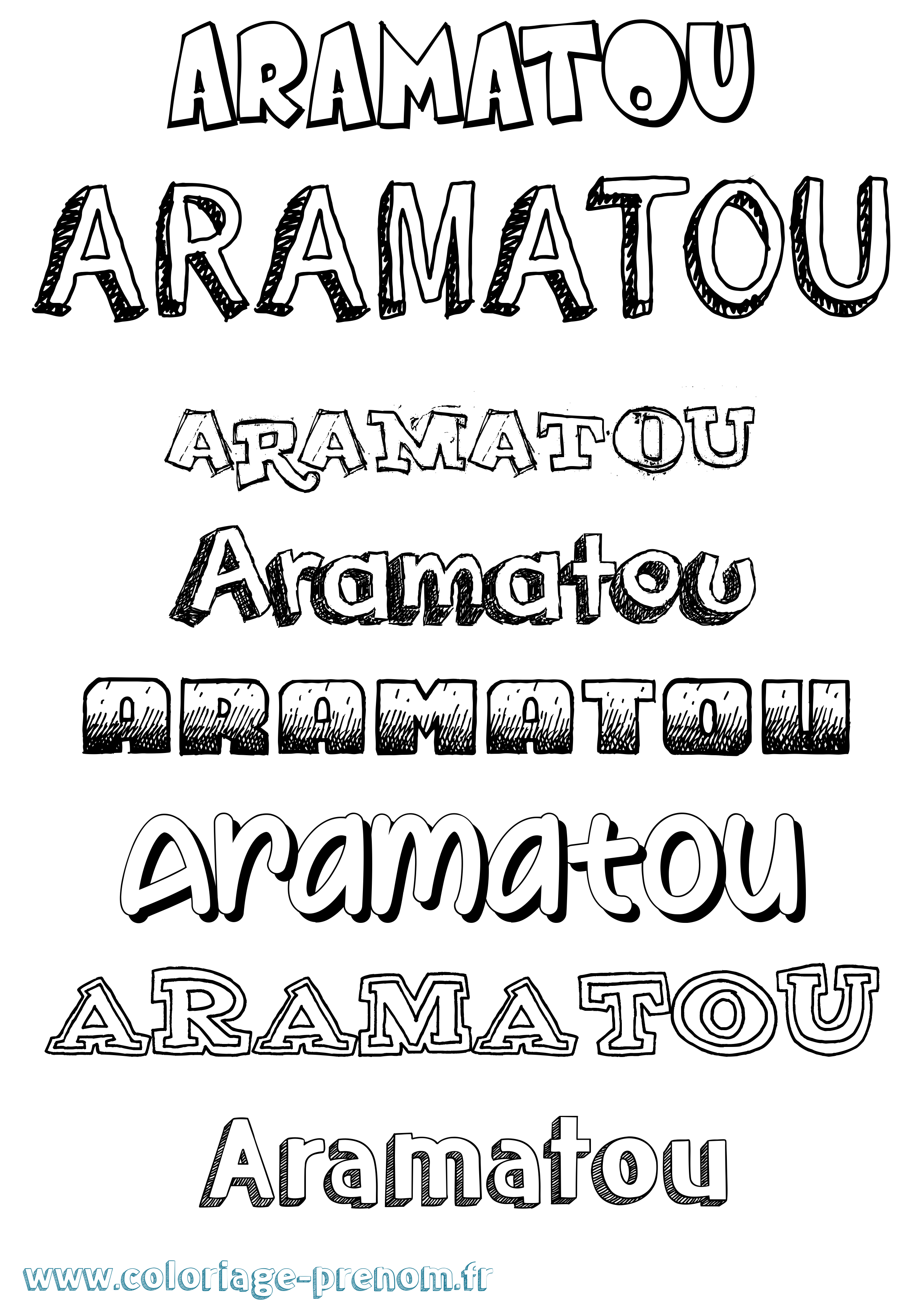 Coloriage prénom Aramatou Dessiné