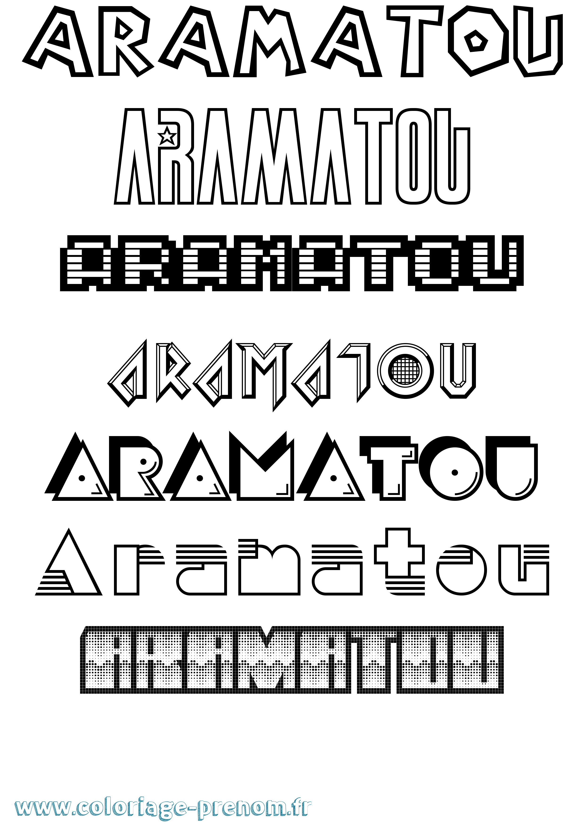 Coloriage prénom Aramatou Jeux Vidéos