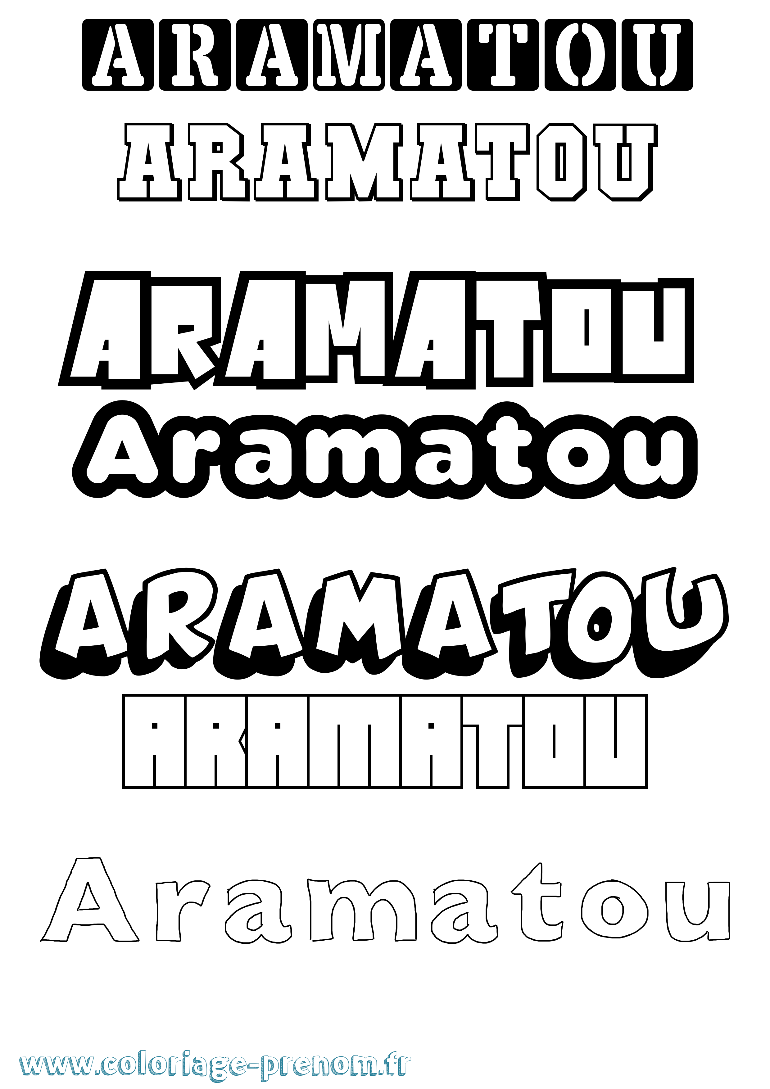 Coloriage prénom Aramatou Simple