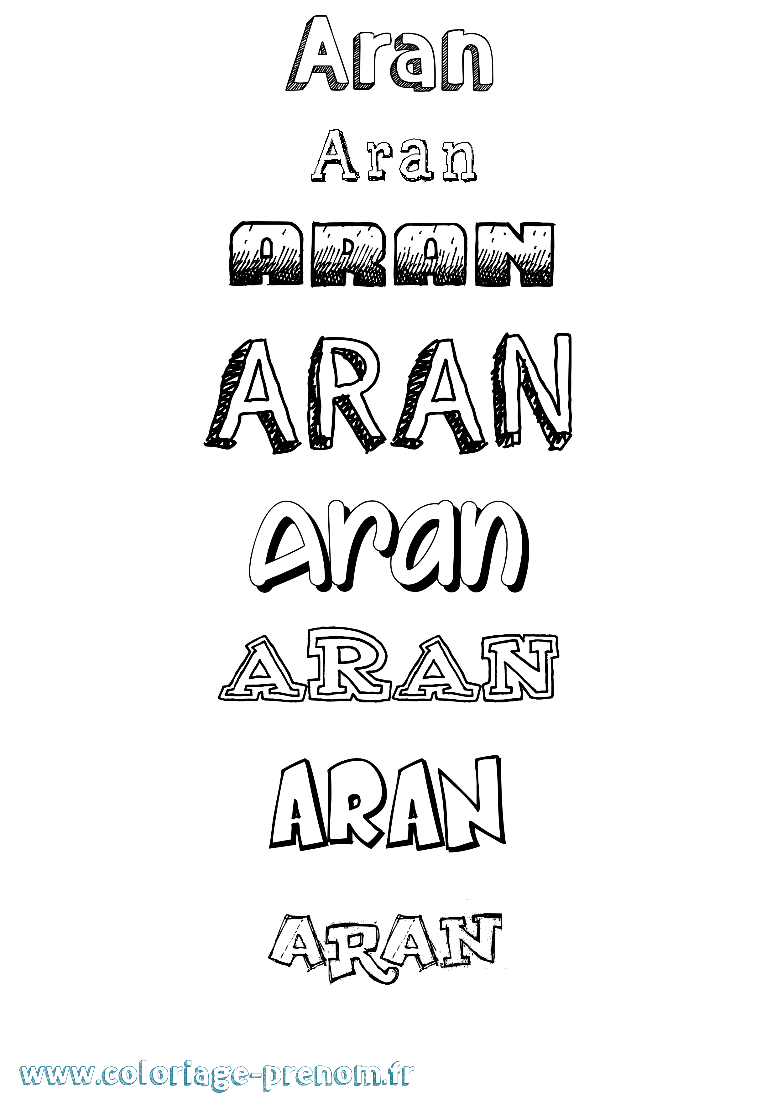 Coloriage prénom Aran Dessiné