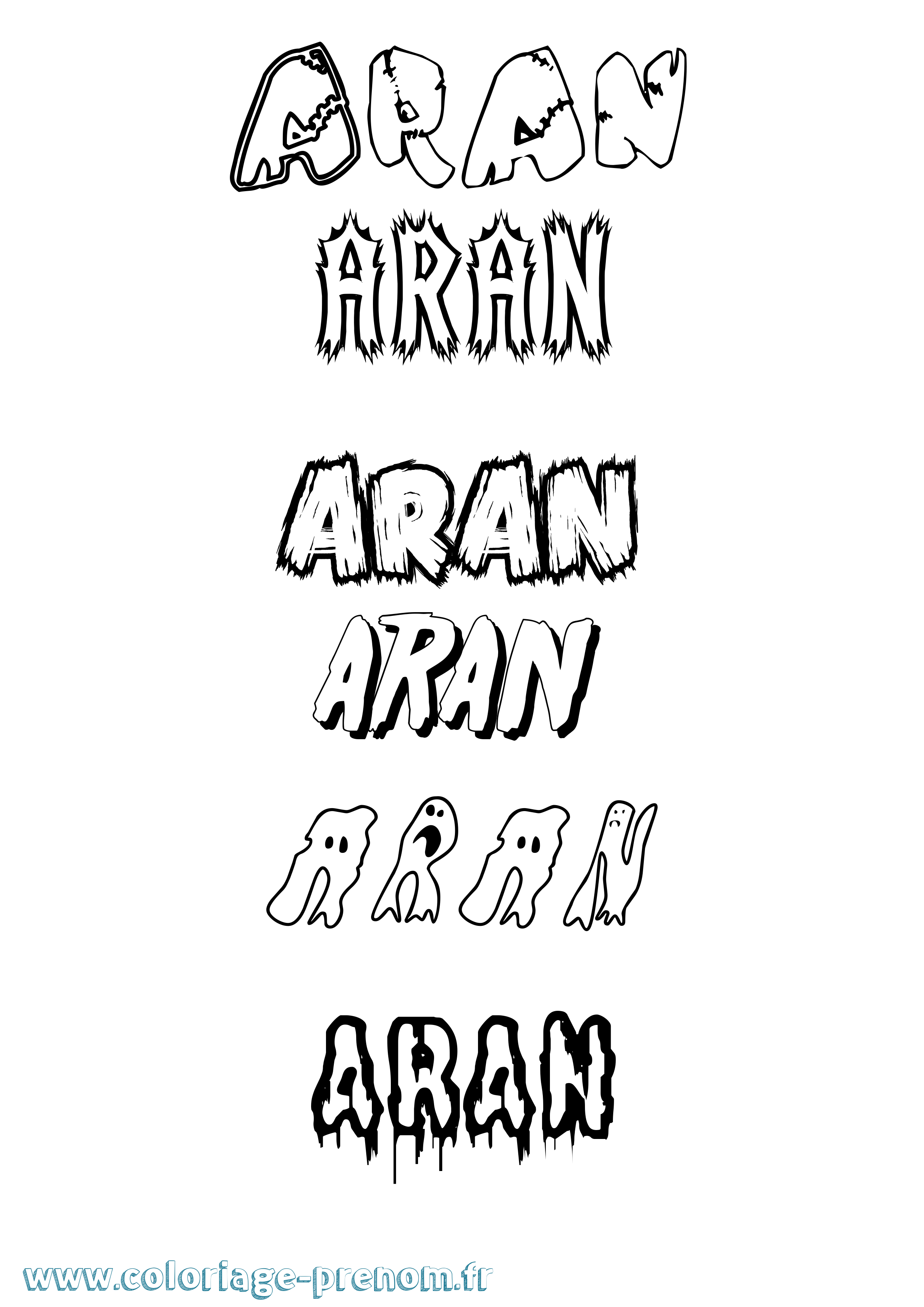 Coloriage prénom Aran Frisson