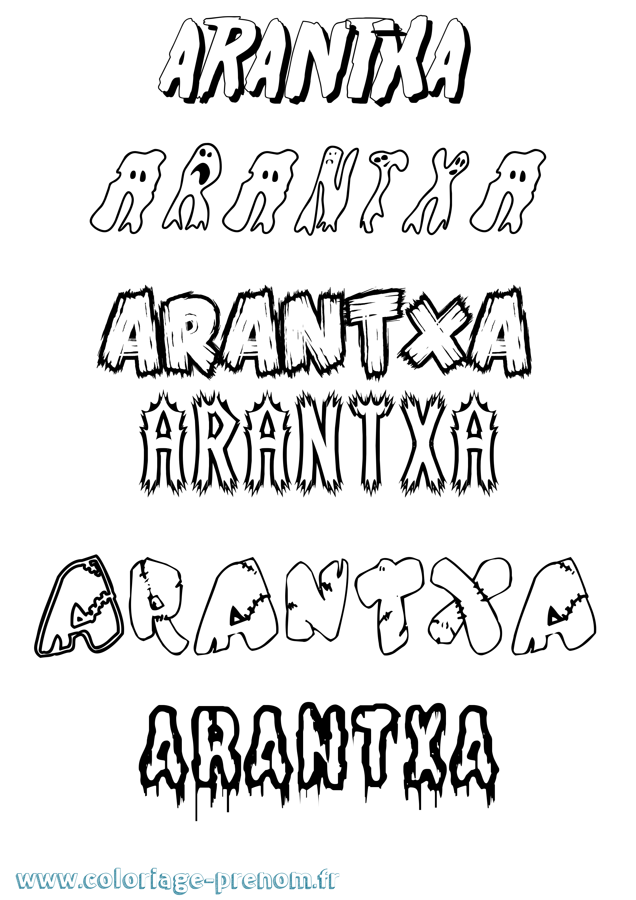 Coloriage prénom Arantxa Frisson