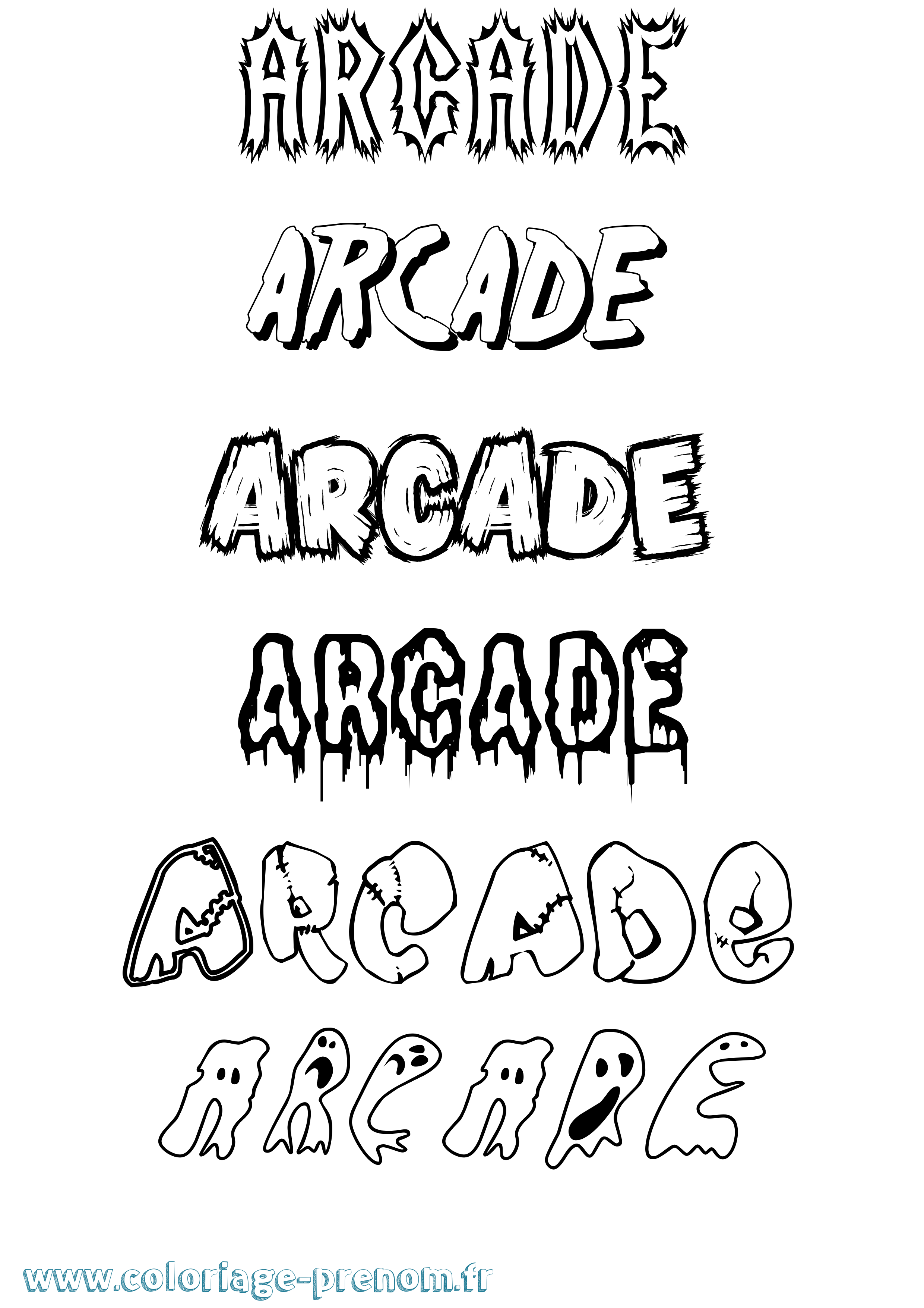 Coloriage prénom Arcade Frisson