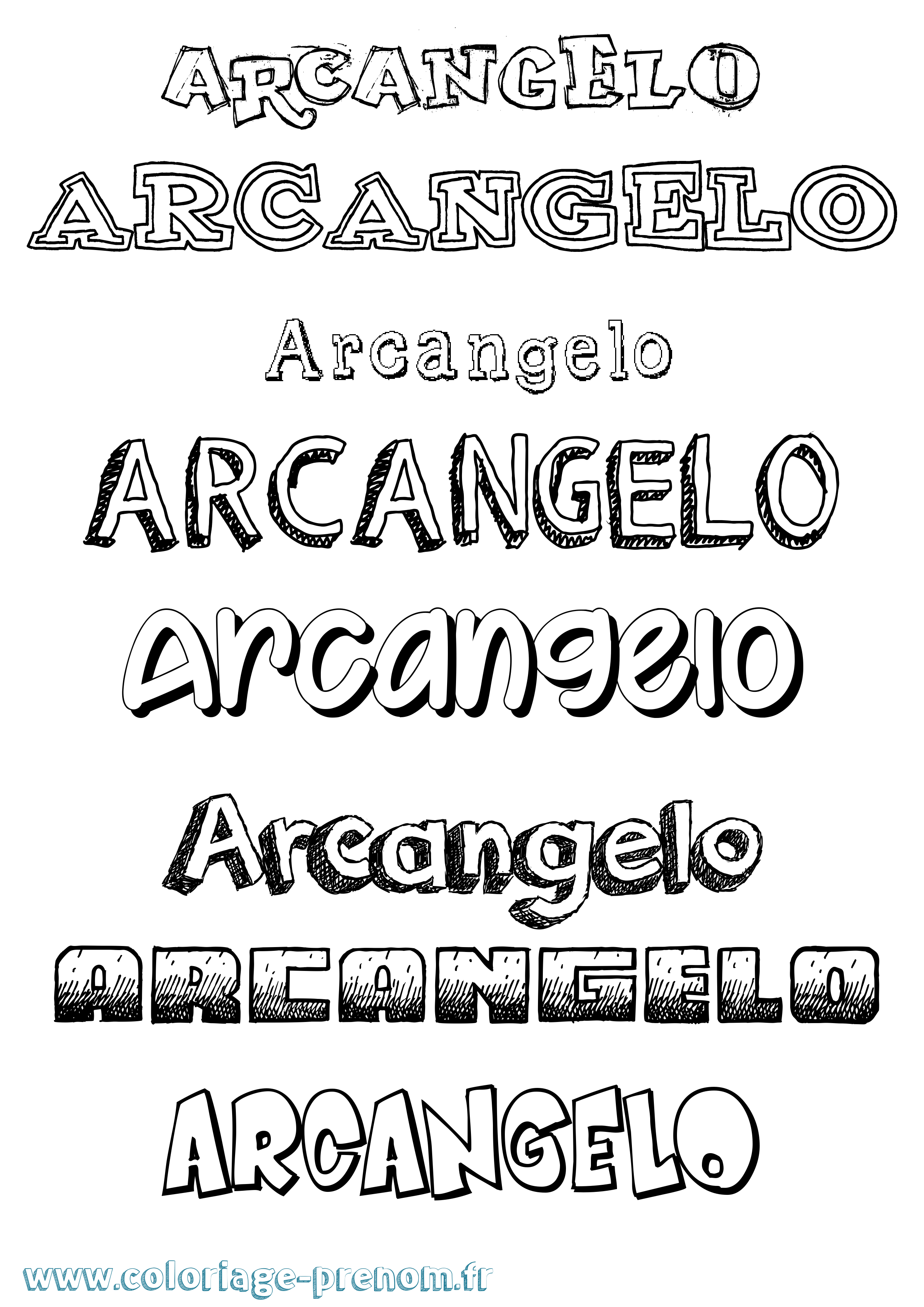 Coloriage prénom Arcangelo Dessiné