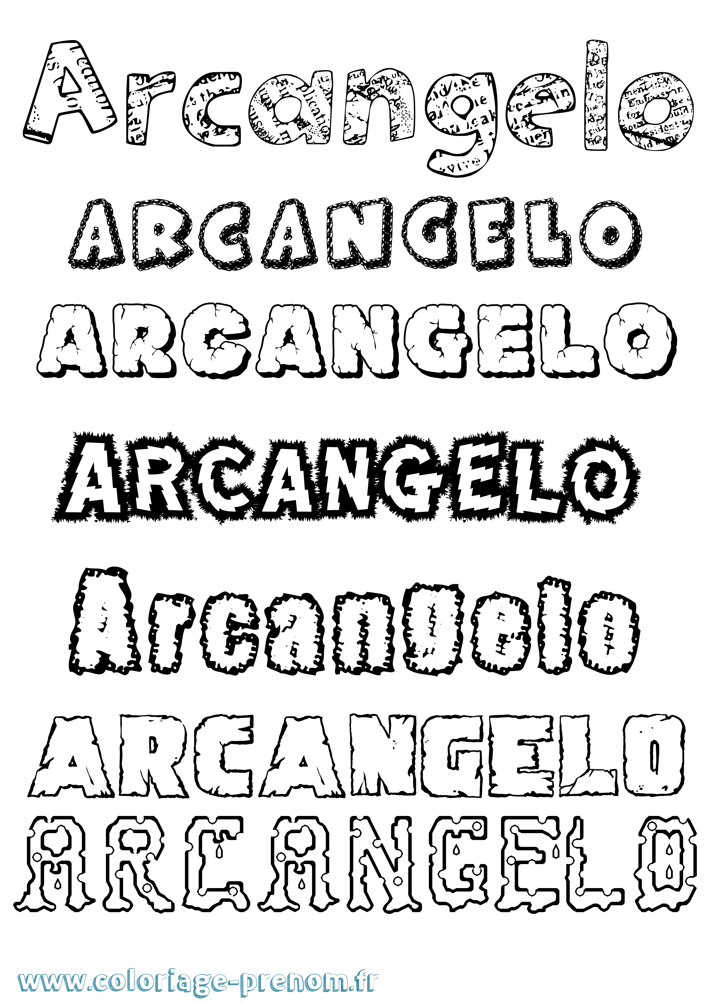 Coloriage prénom Arcangelo Destructuré