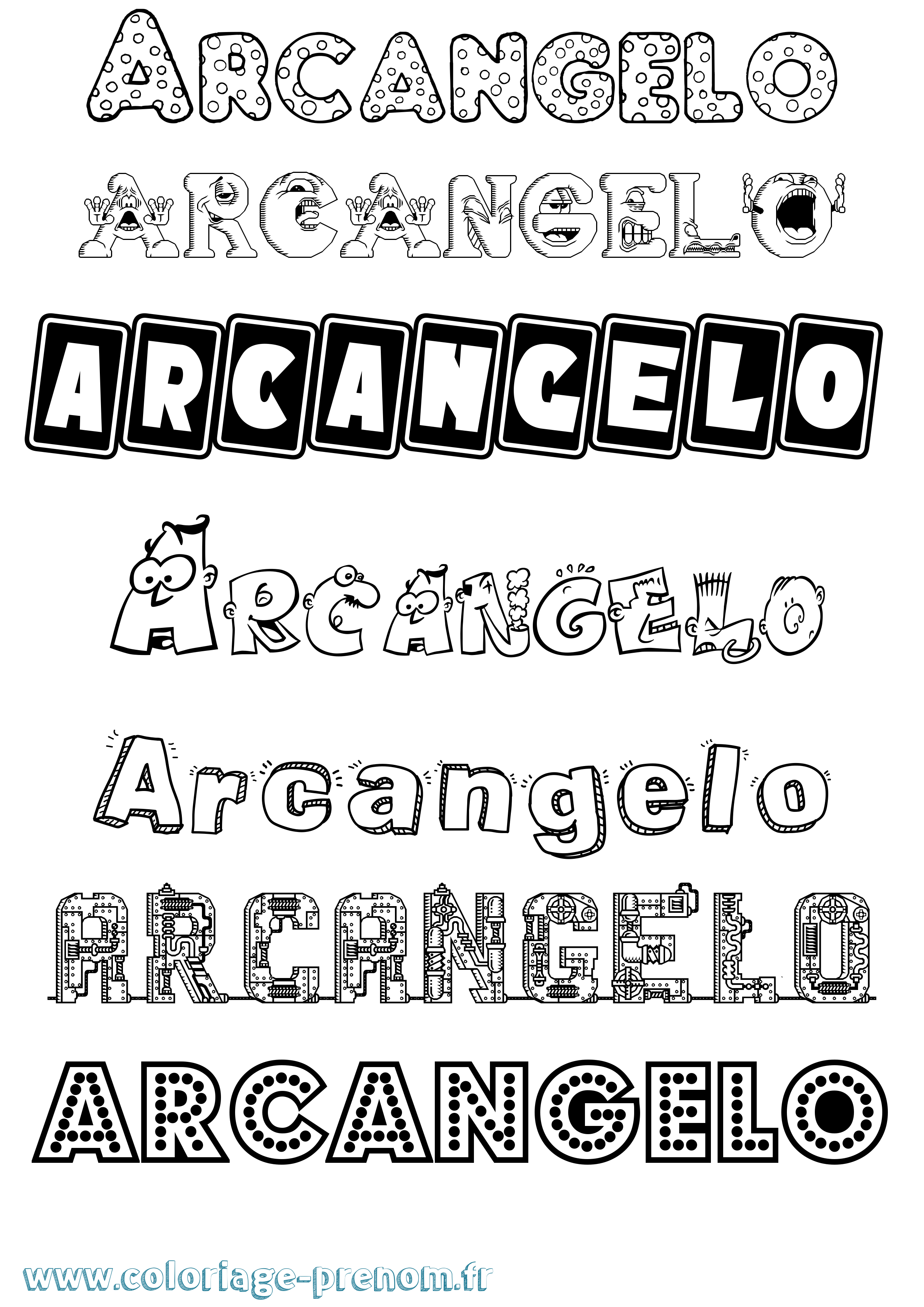 Coloriage prénom Arcangelo Fun