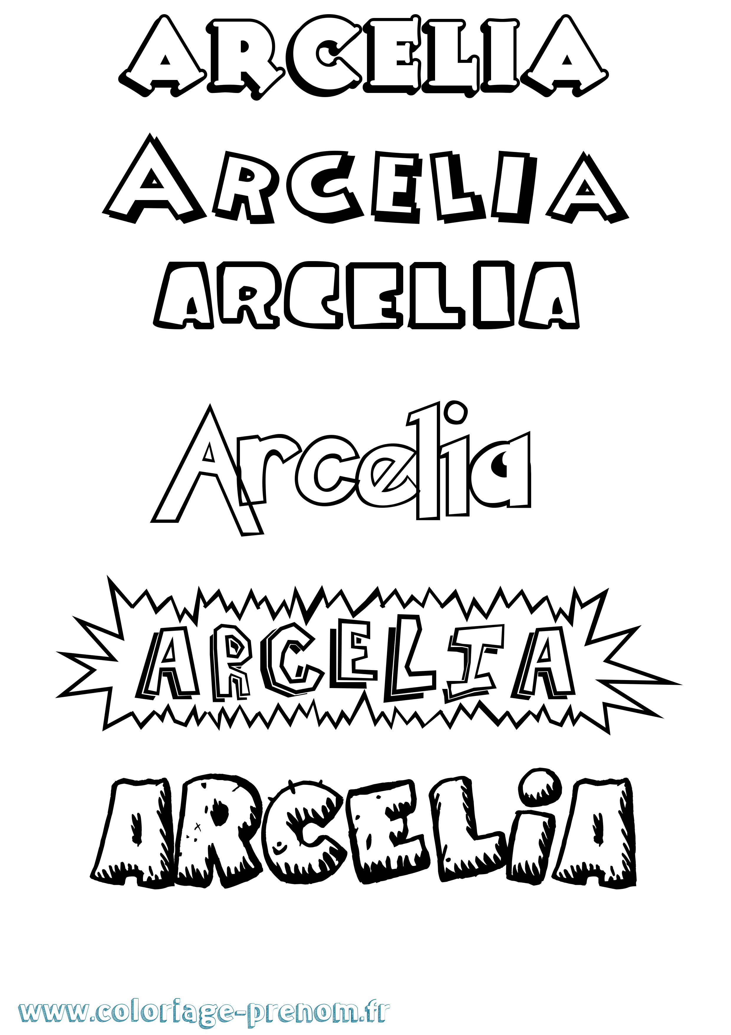 Coloriage prénom Arcelia Dessin Animé