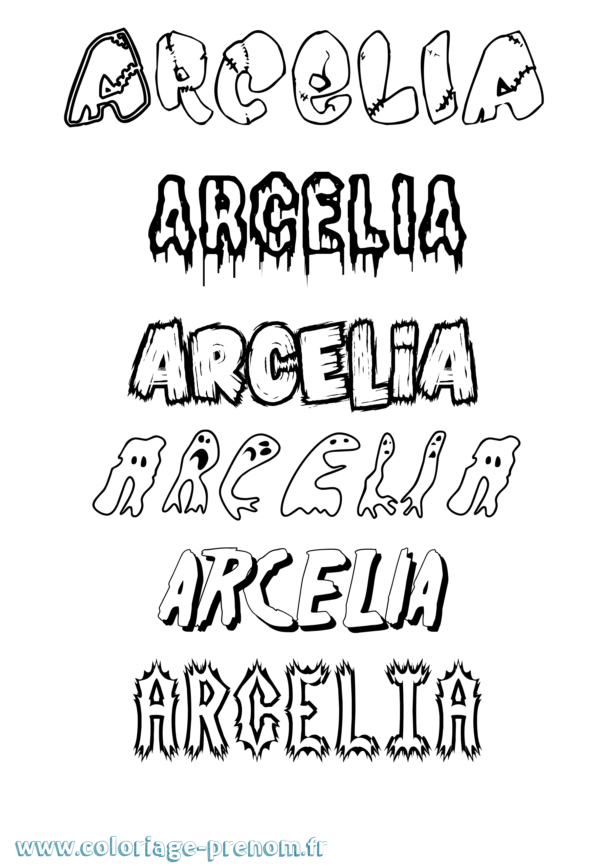 Coloriage prénom Arcelia Frisson