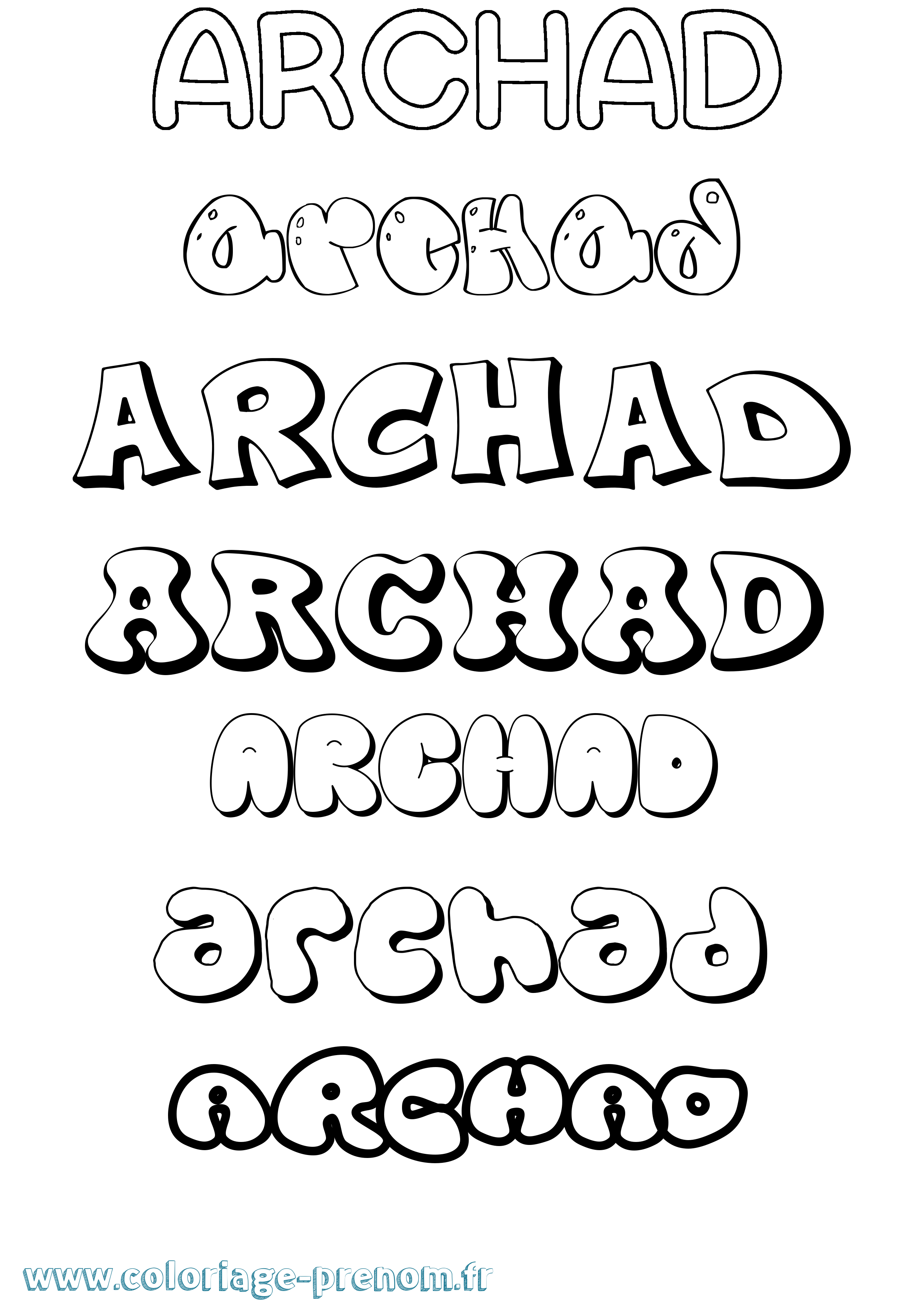 Coloriage Archad Bubble Coloriage prénom Archad Bubble