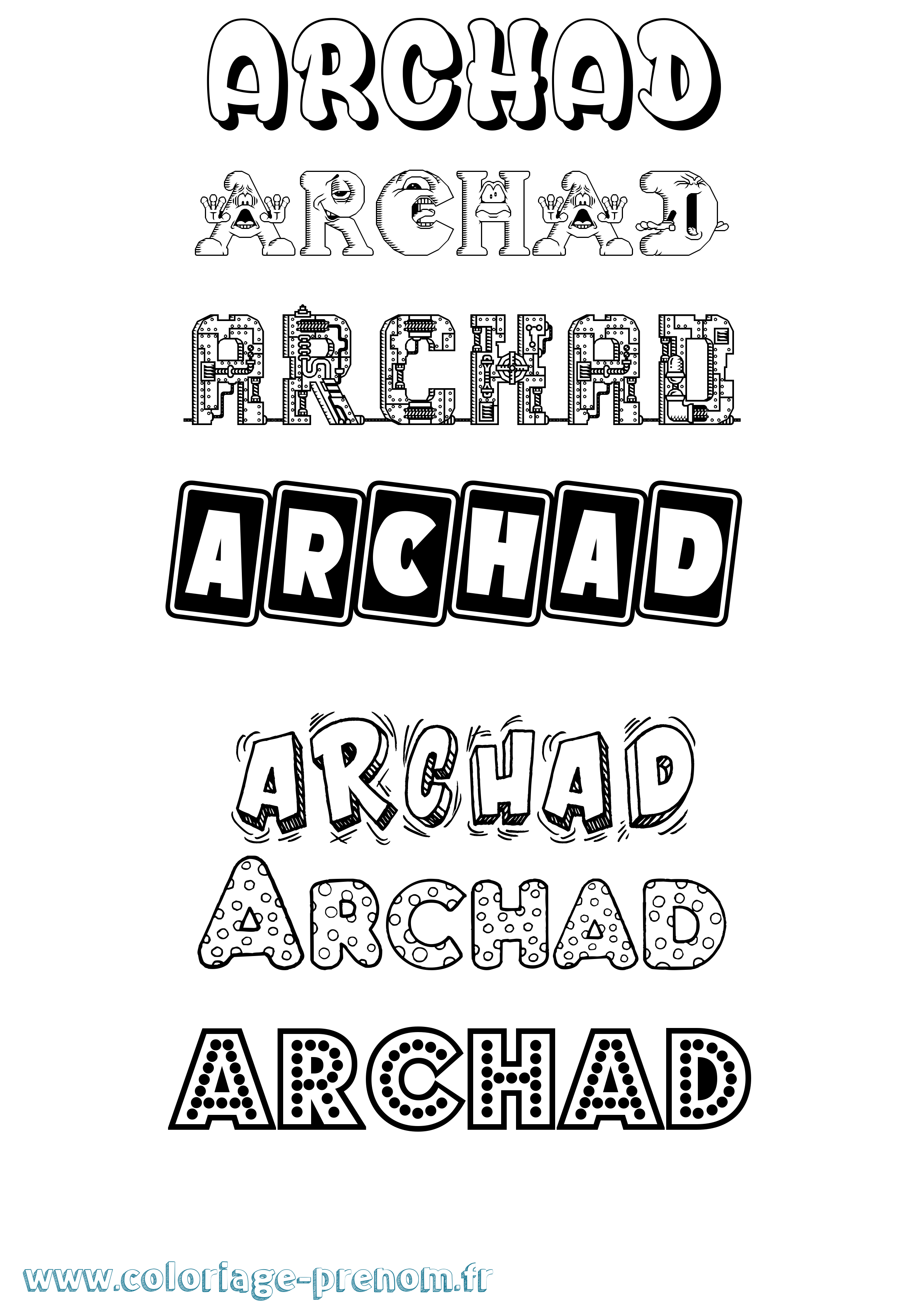 Coloriage Archad Fun Coloriage prénom Archad Fun