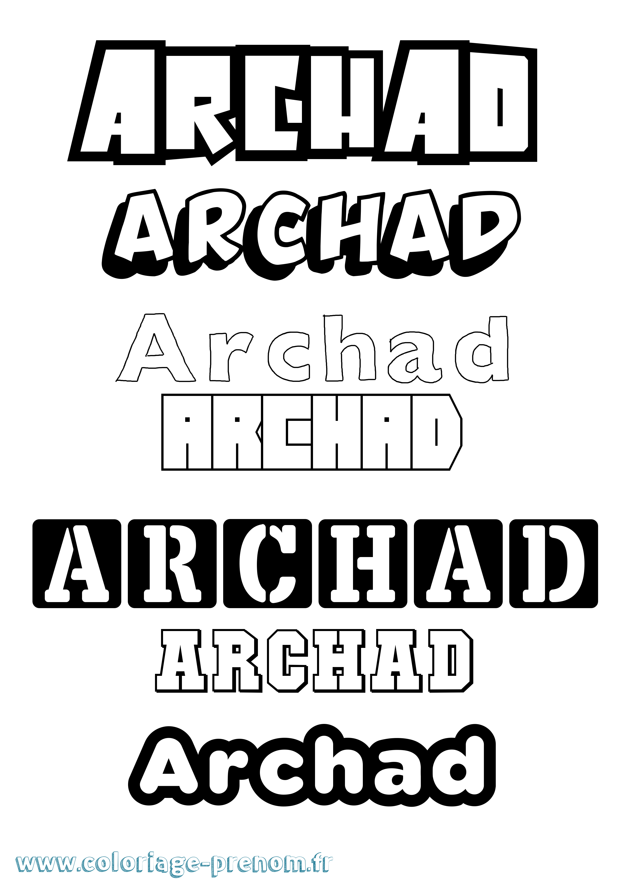 Coloriage Archad Simple Coloriage prénom Archad Simple