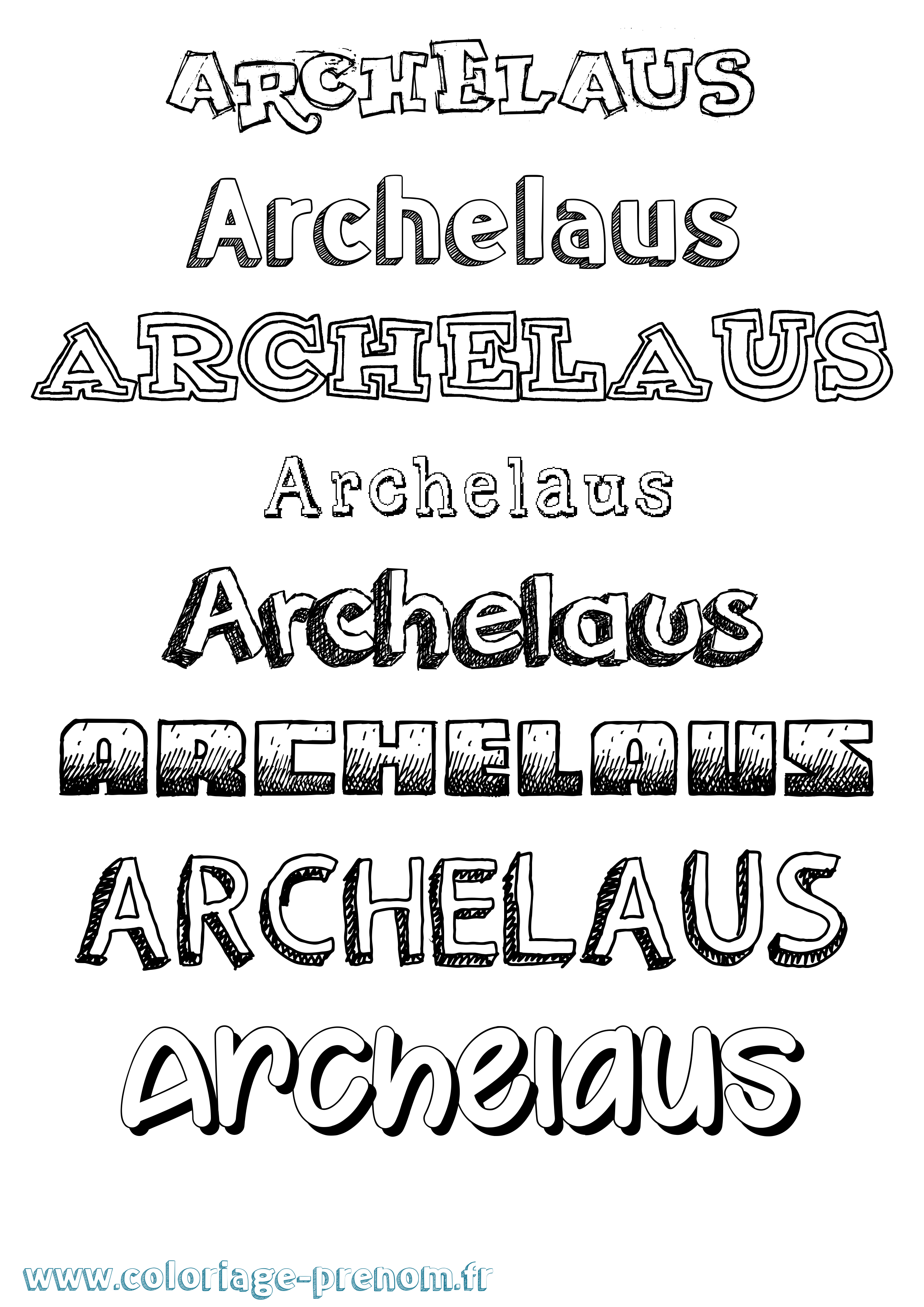 Coloriage prénom Archelaus Dessiné