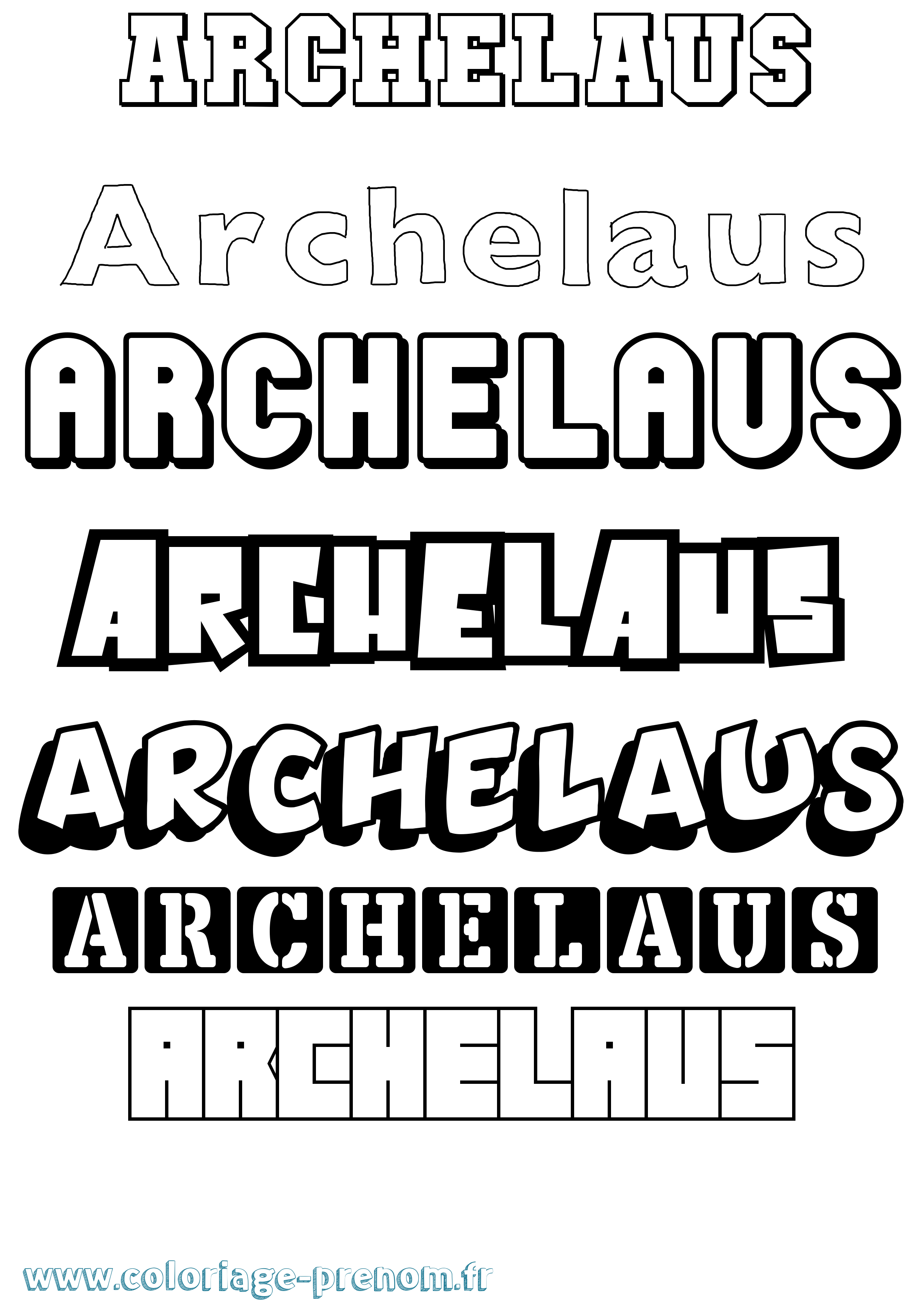 Coloriage prénom Archelaus Simple