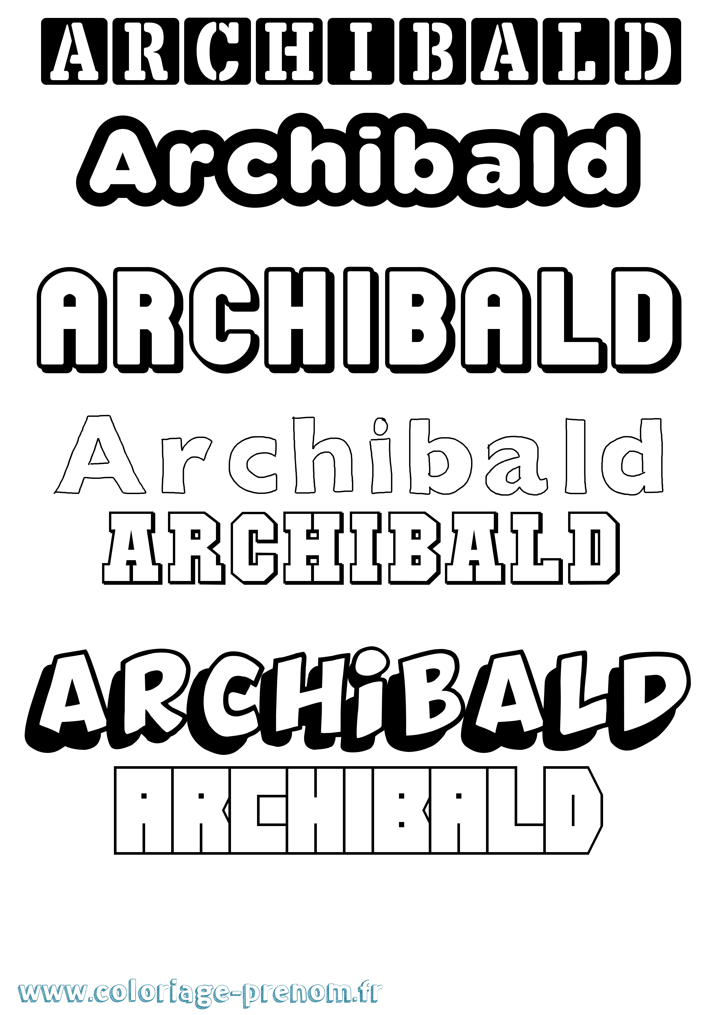 Coloriage prénom Archibald