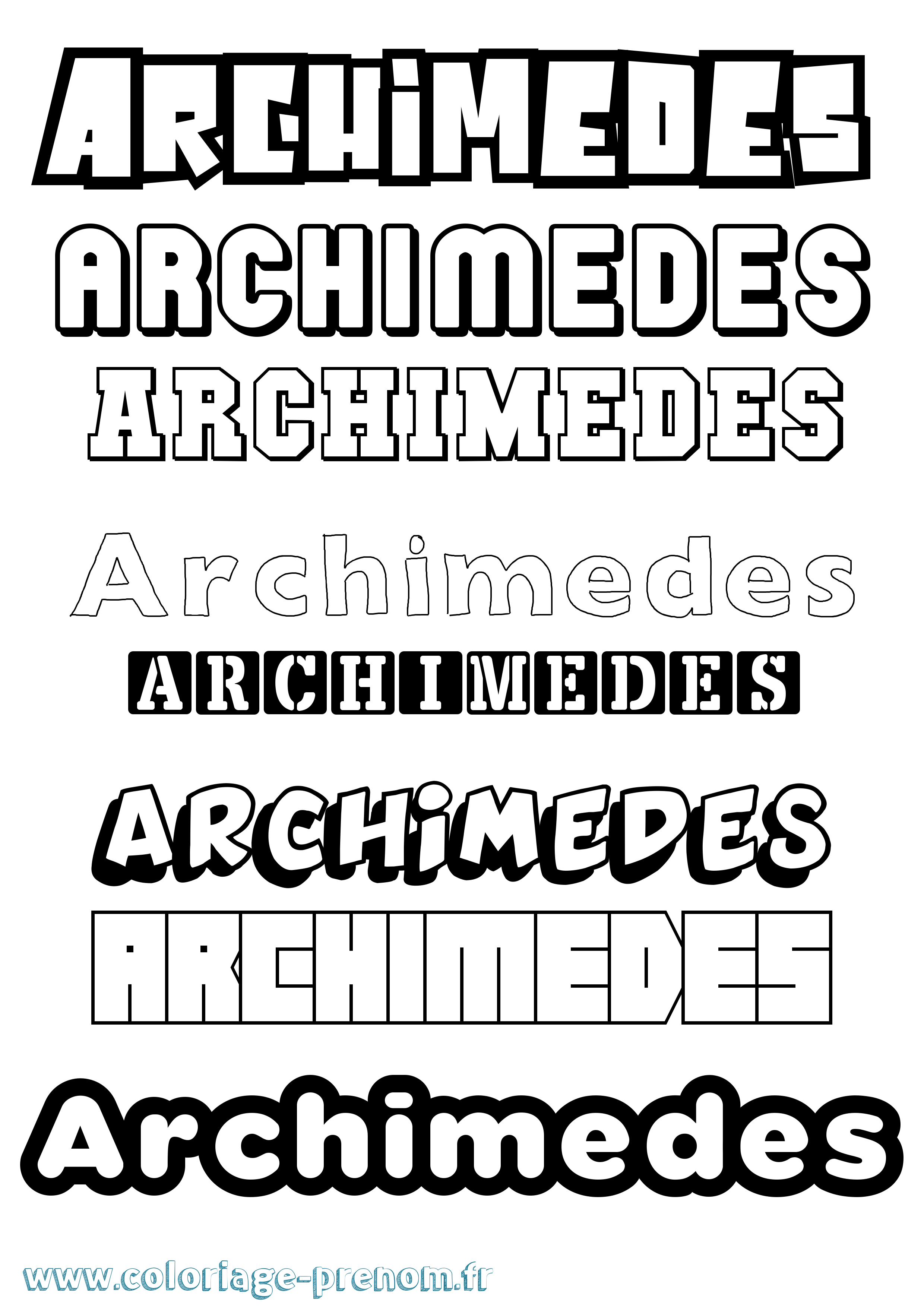 Coloriage prénom Archimedes Simple