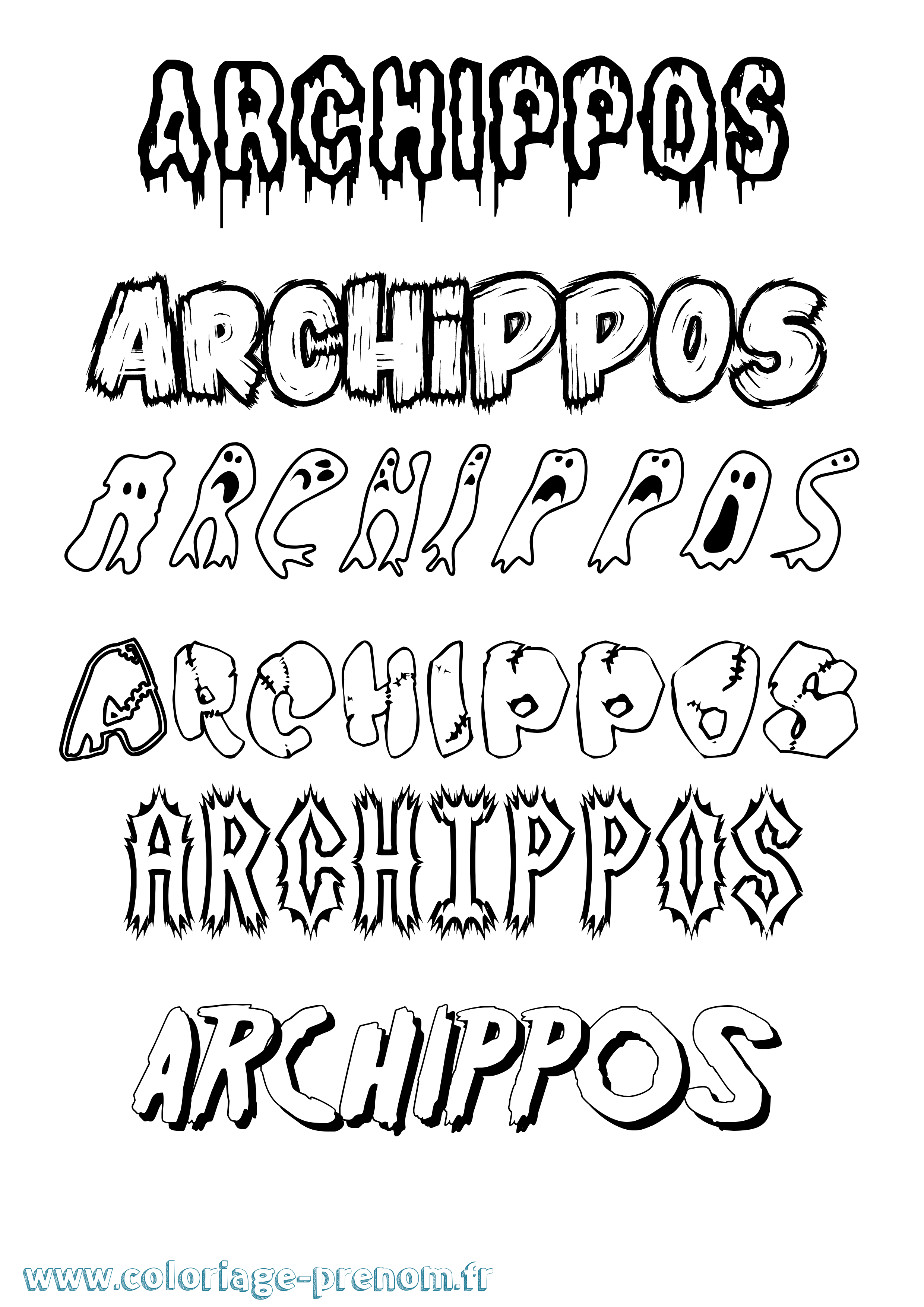 Coloriage prénom Archippos Frisson