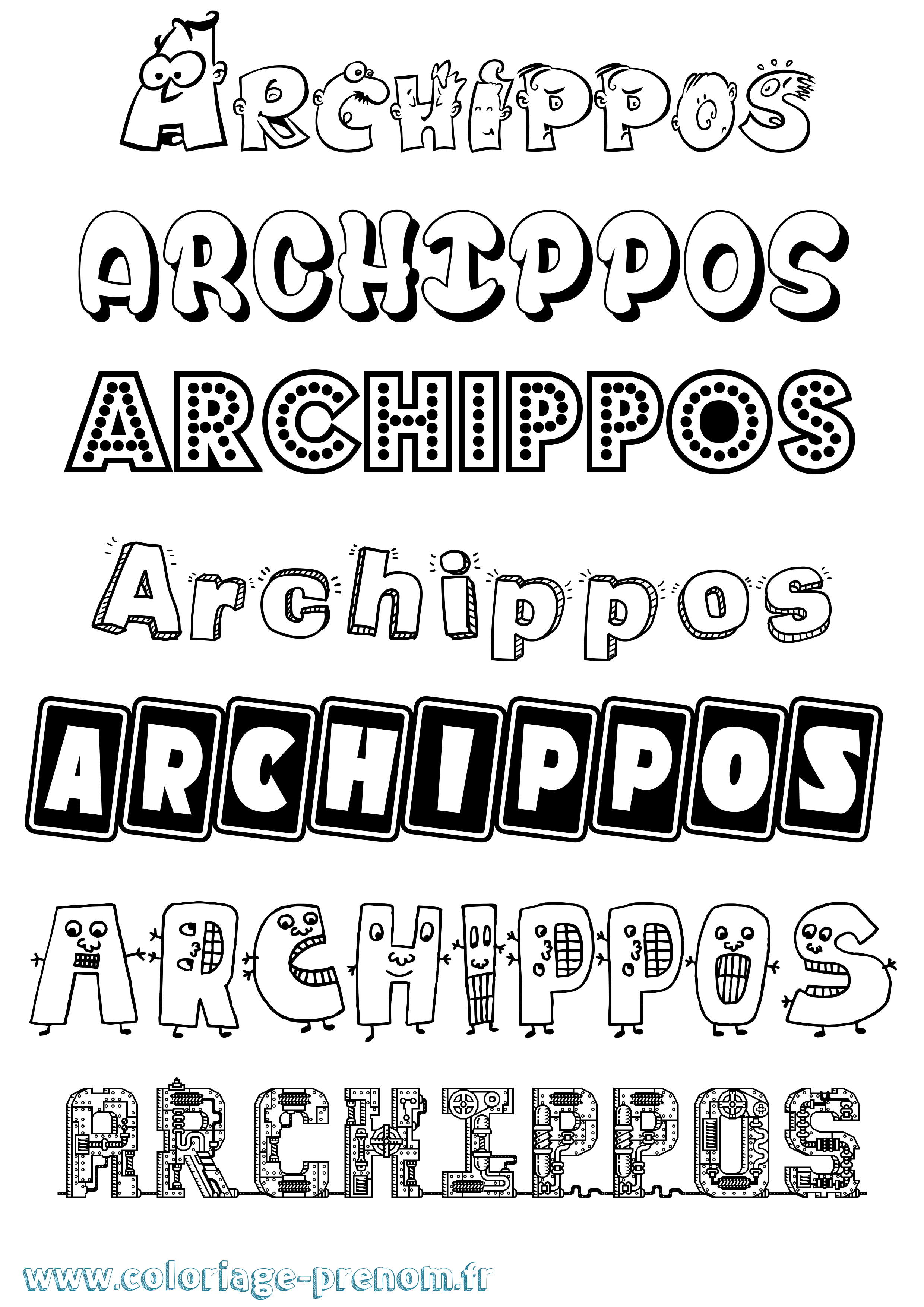 Coloriage prénom Archippos Fun