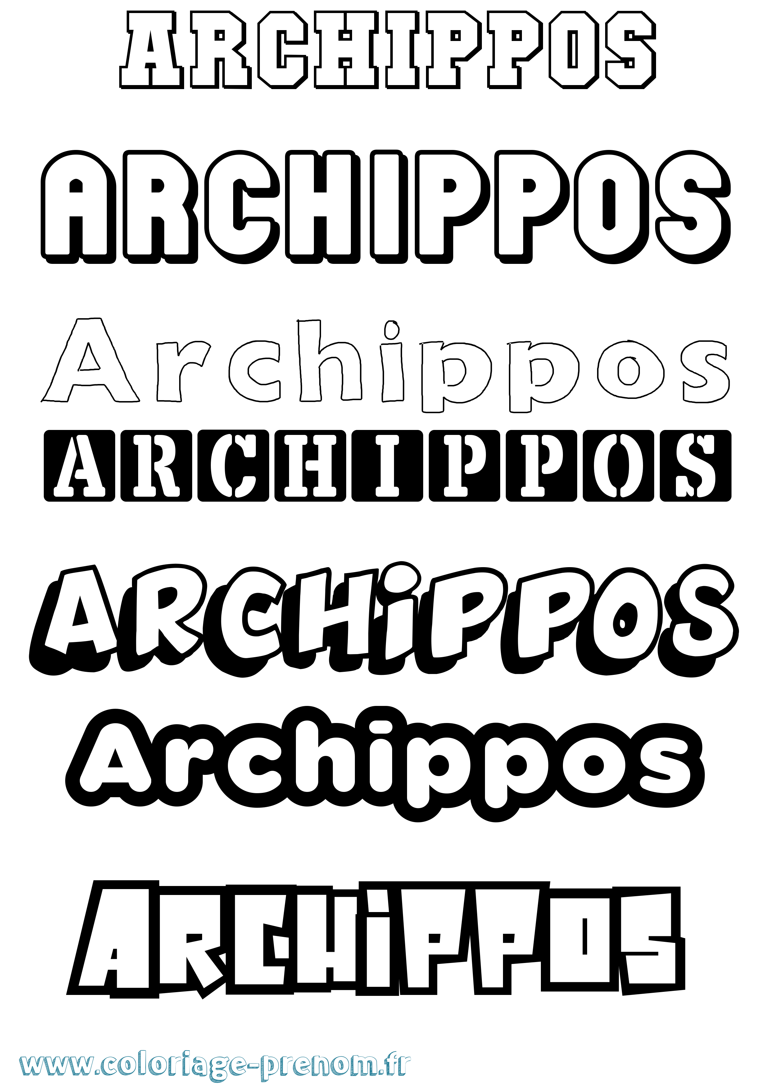 Coloriage prénom Archippos Simple