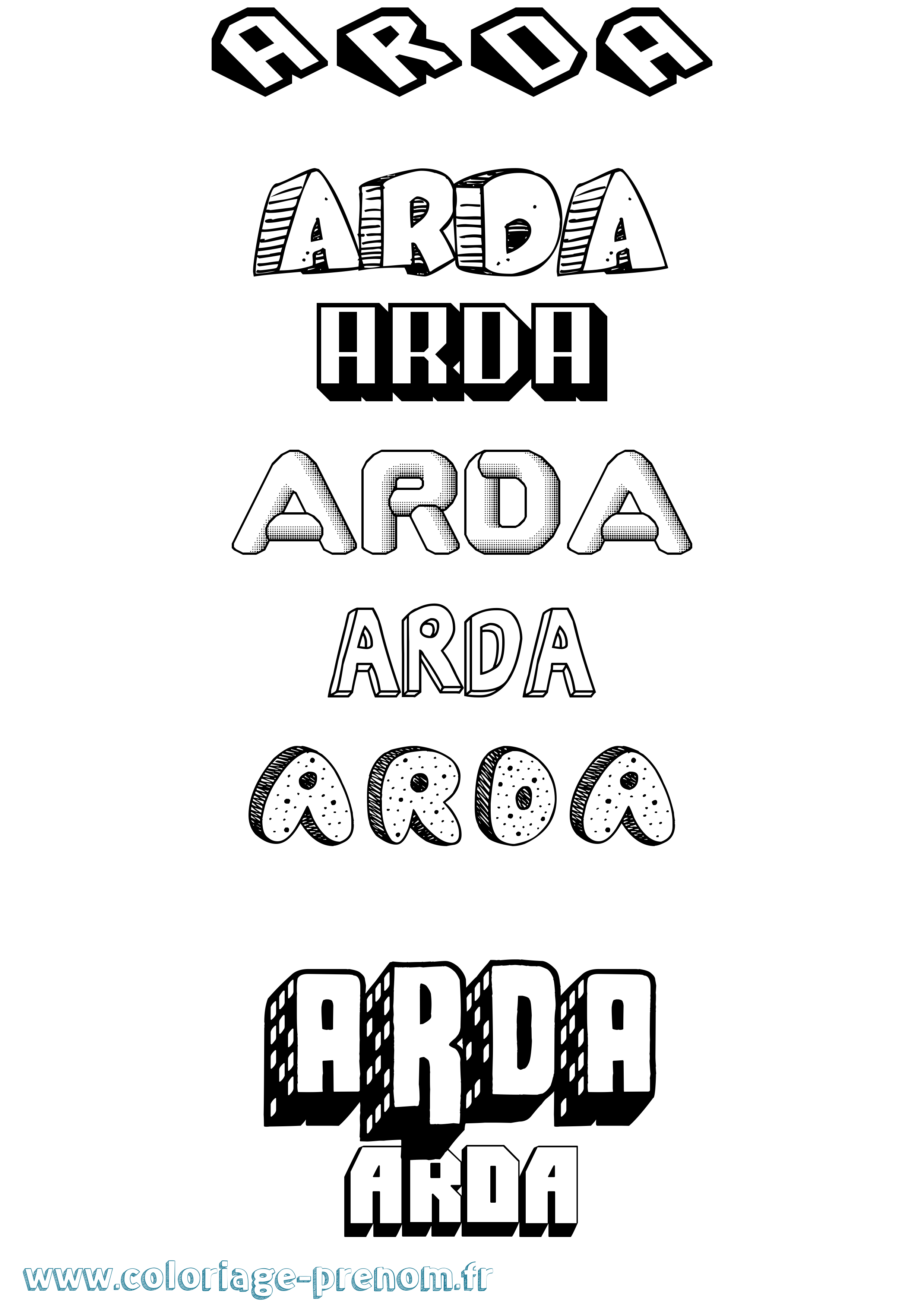 Coloriage prénom Arda