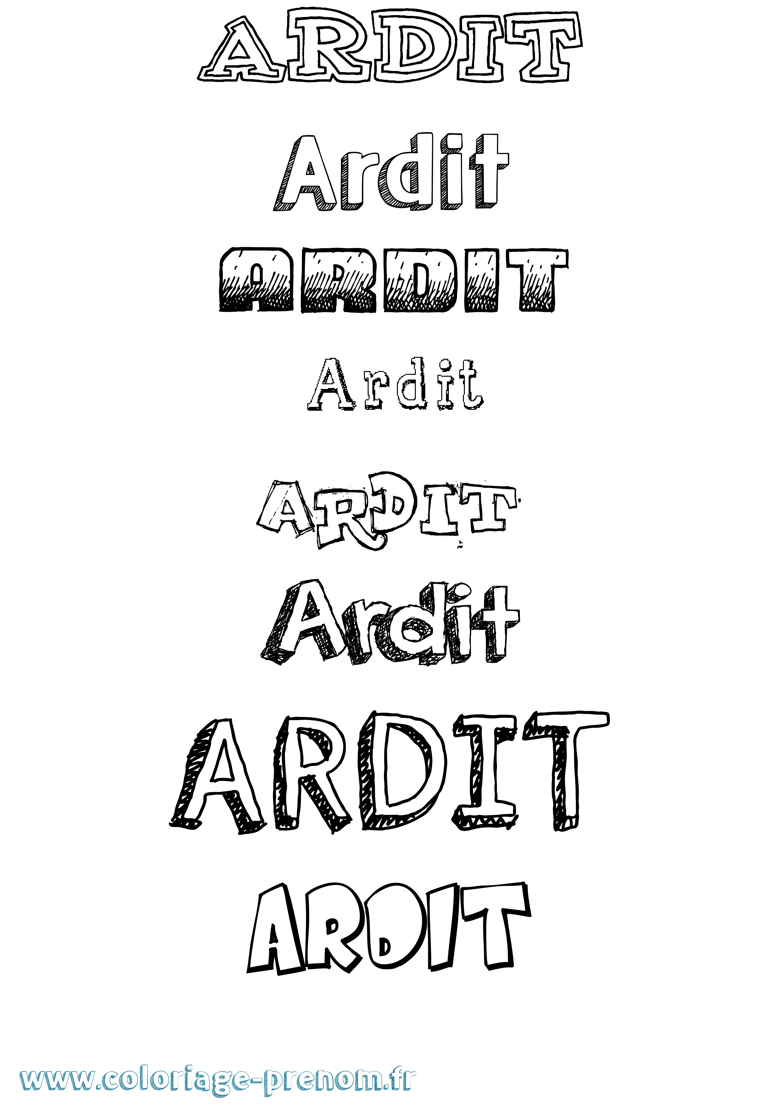 Coloriage Ardit Dessiné Coloriage prénom Ardit Dessiné