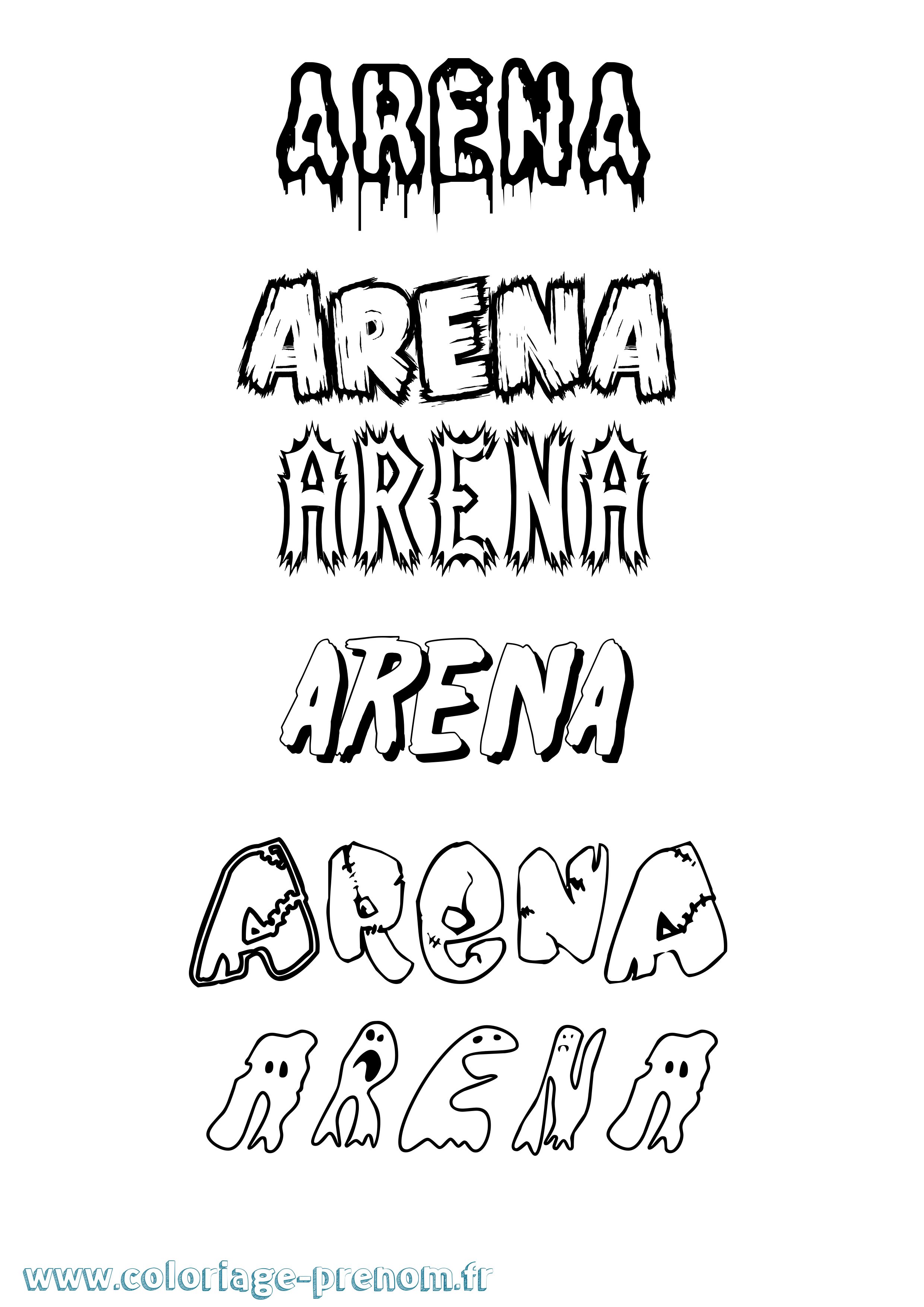 Coloriage prénom Arena Frisson