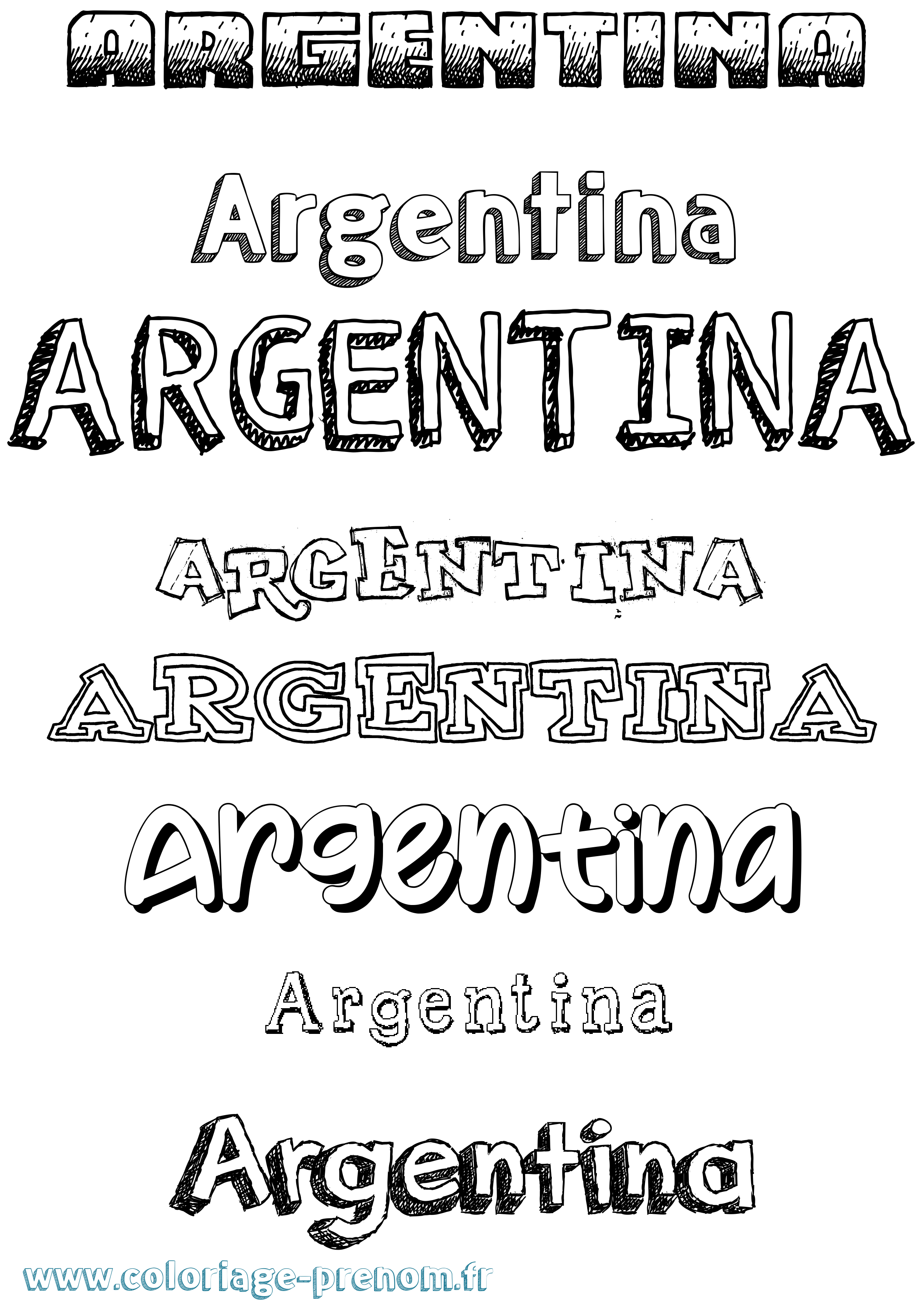 Coloriage prénom Argentina Dessiné
