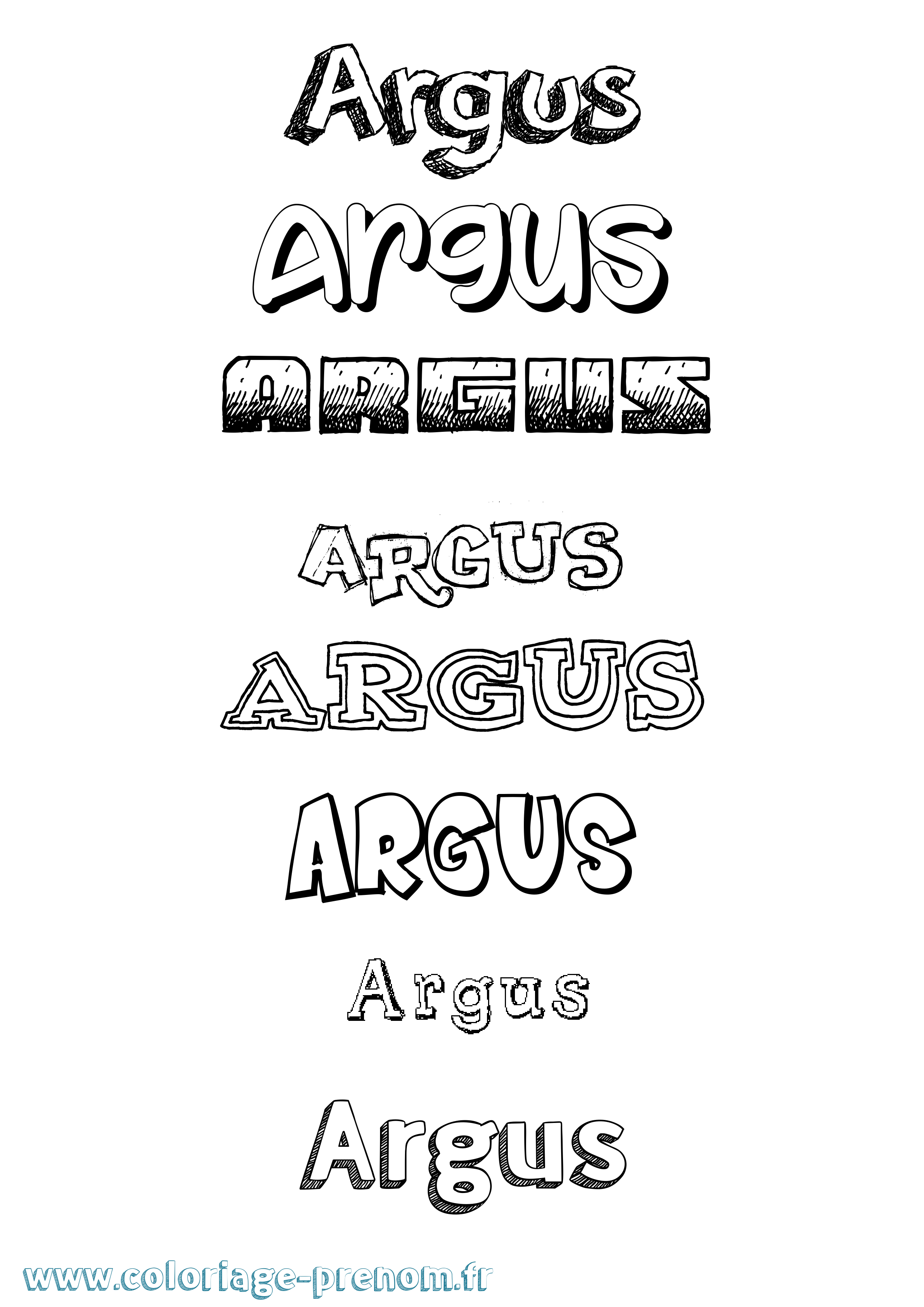 Coloriage prénom Argus Dessiné