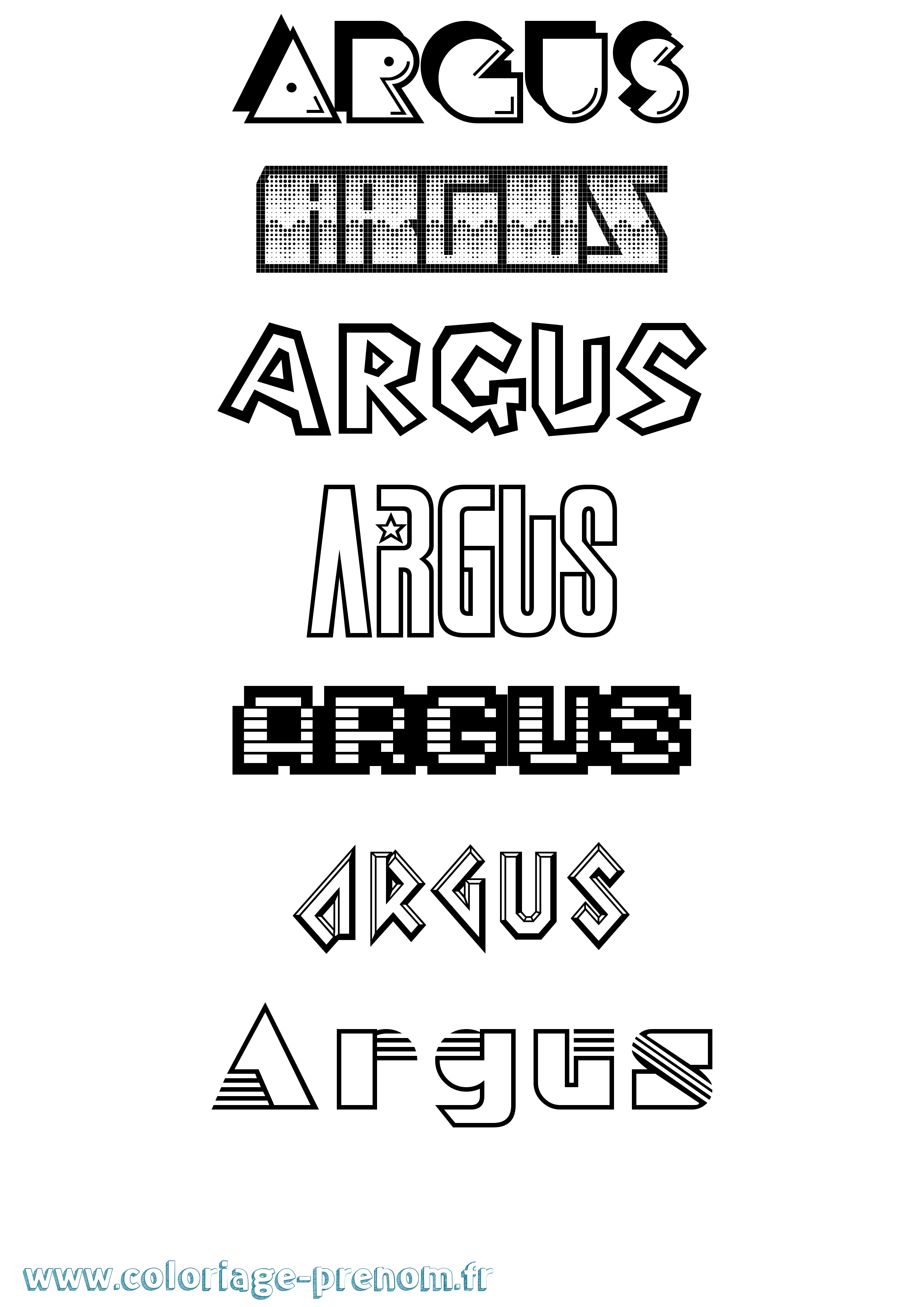 Coloriage prénom Argus Jeux Vidéos
