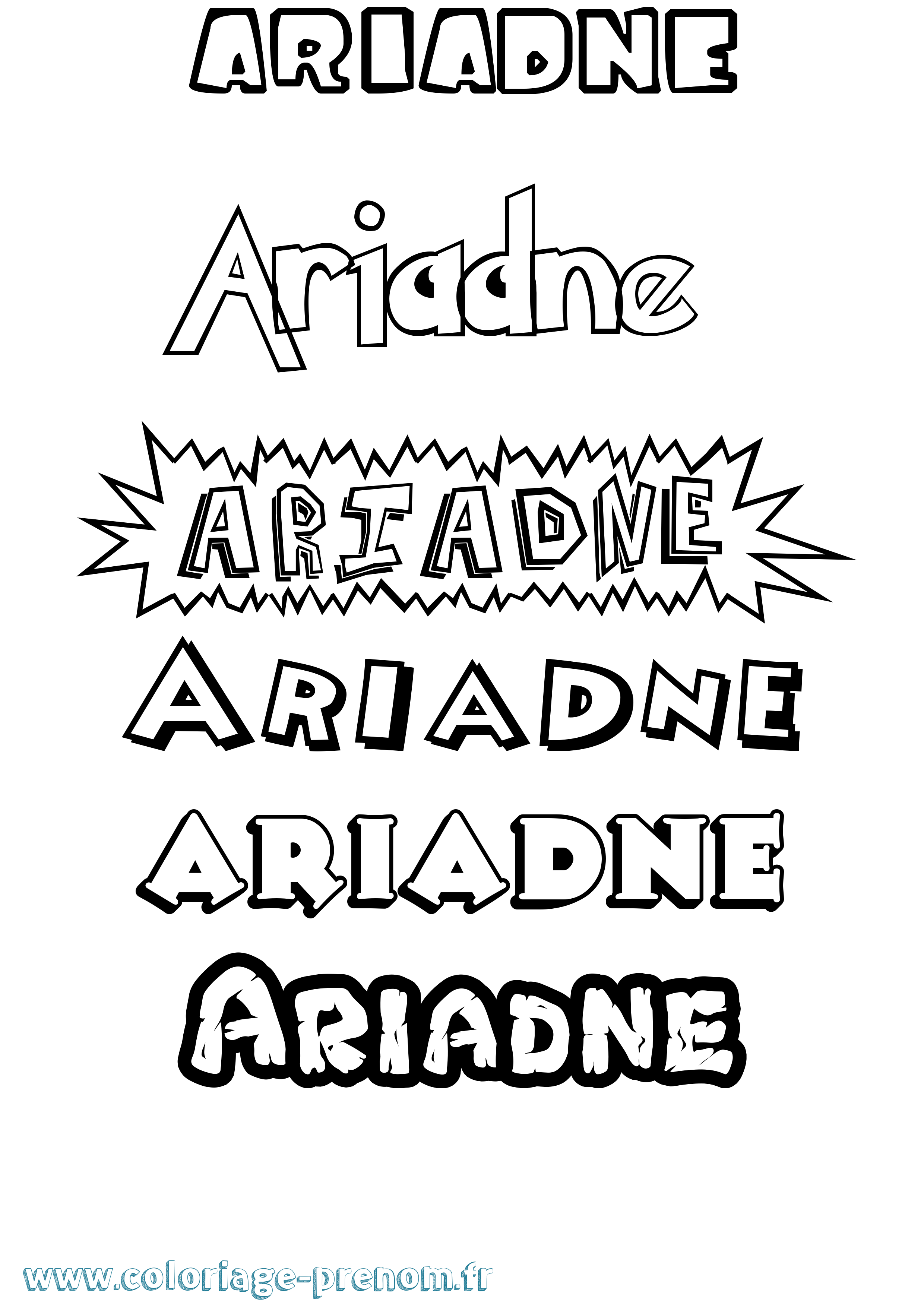 Coloriage prénom Ariadne Dessin Animé
