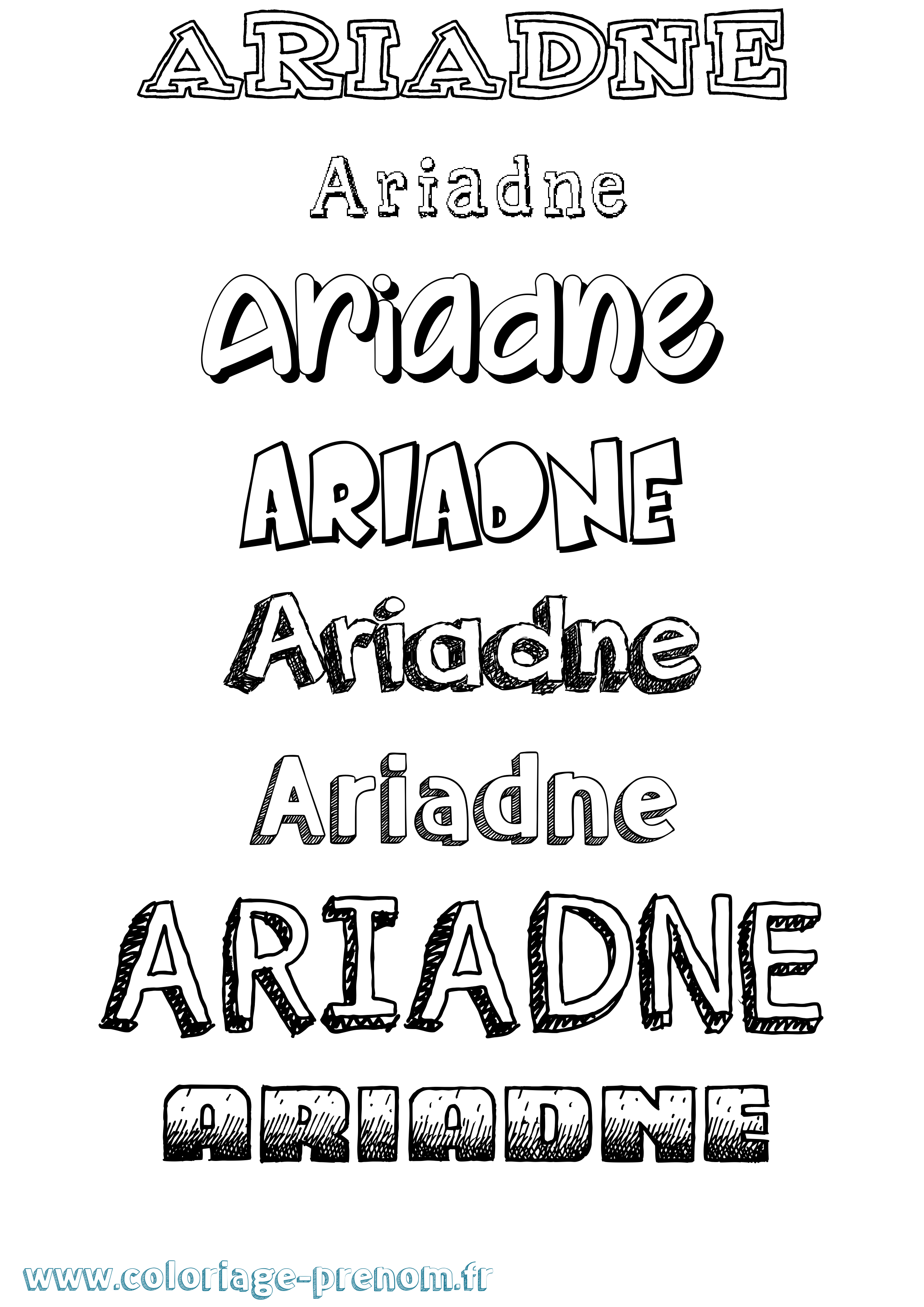 Coloriage prénom Ariadne Dessiné