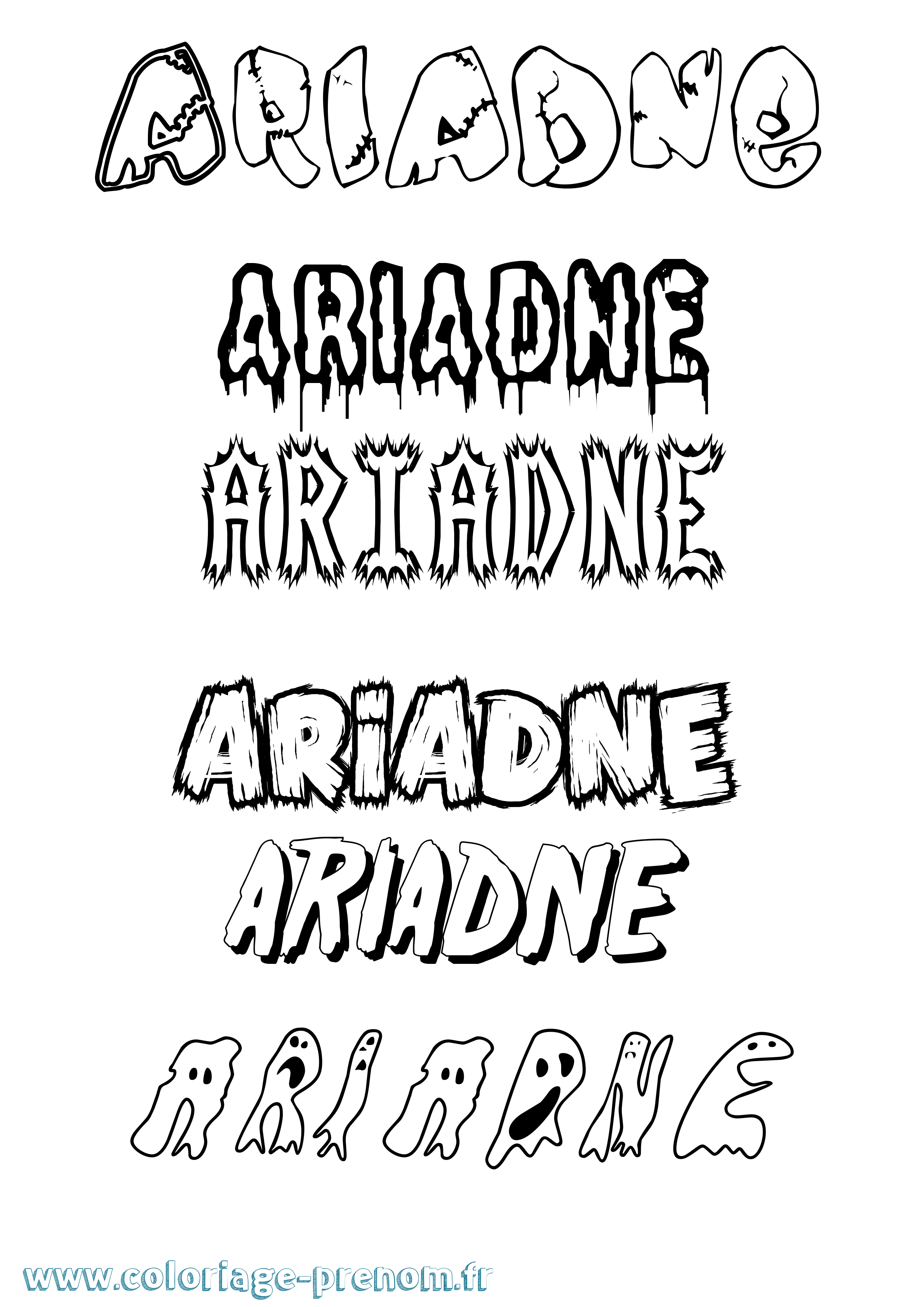 Coloriage prénom Ariadne Frisson