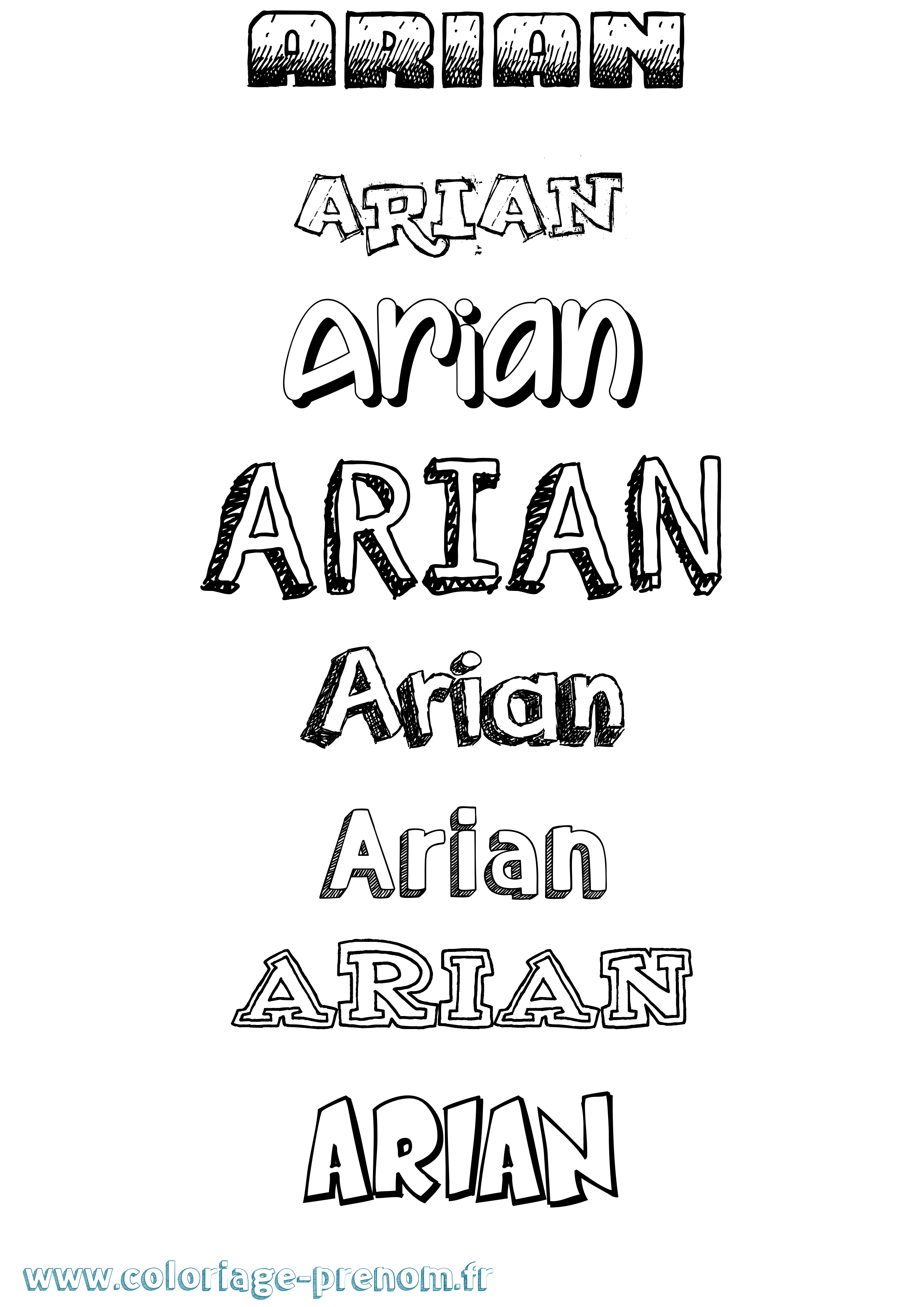 Coloriage prénom Arian Dessiné