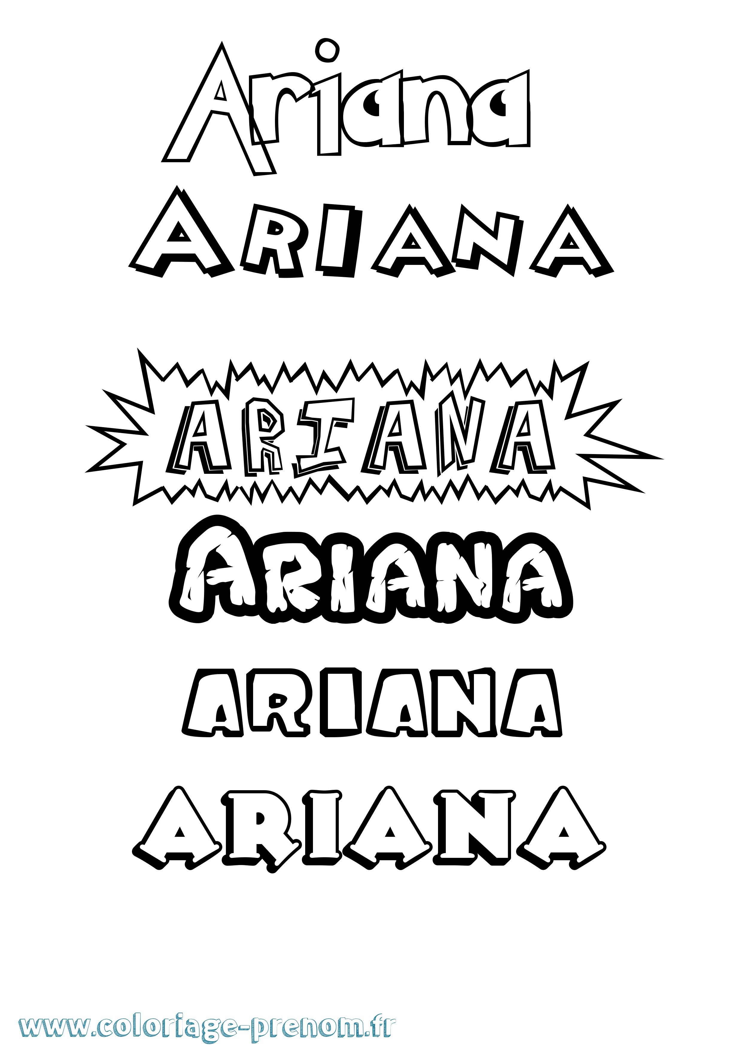 Coloriage Ariana Coloriage prénom Ariana