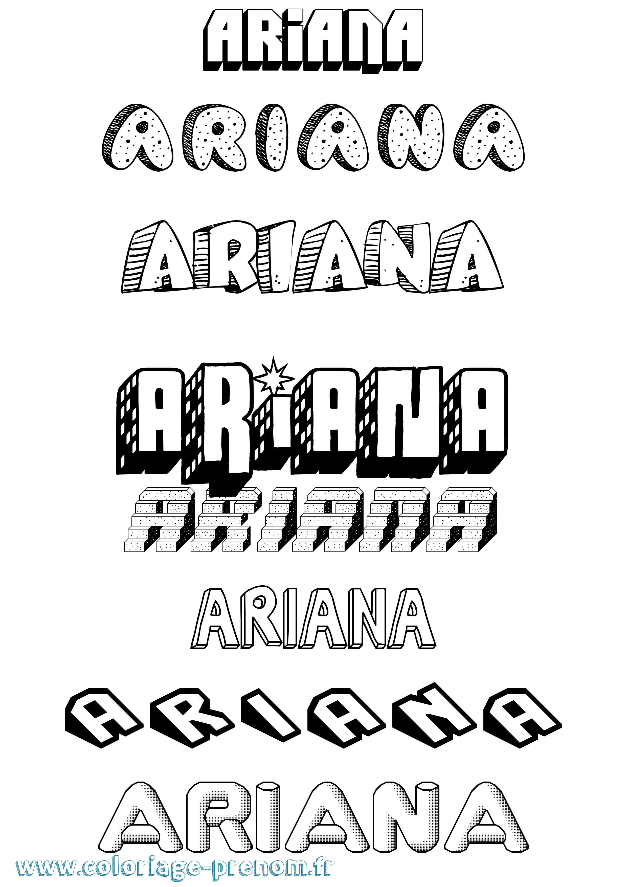 Coloriage Ariana Coloriage prénom Ariana
