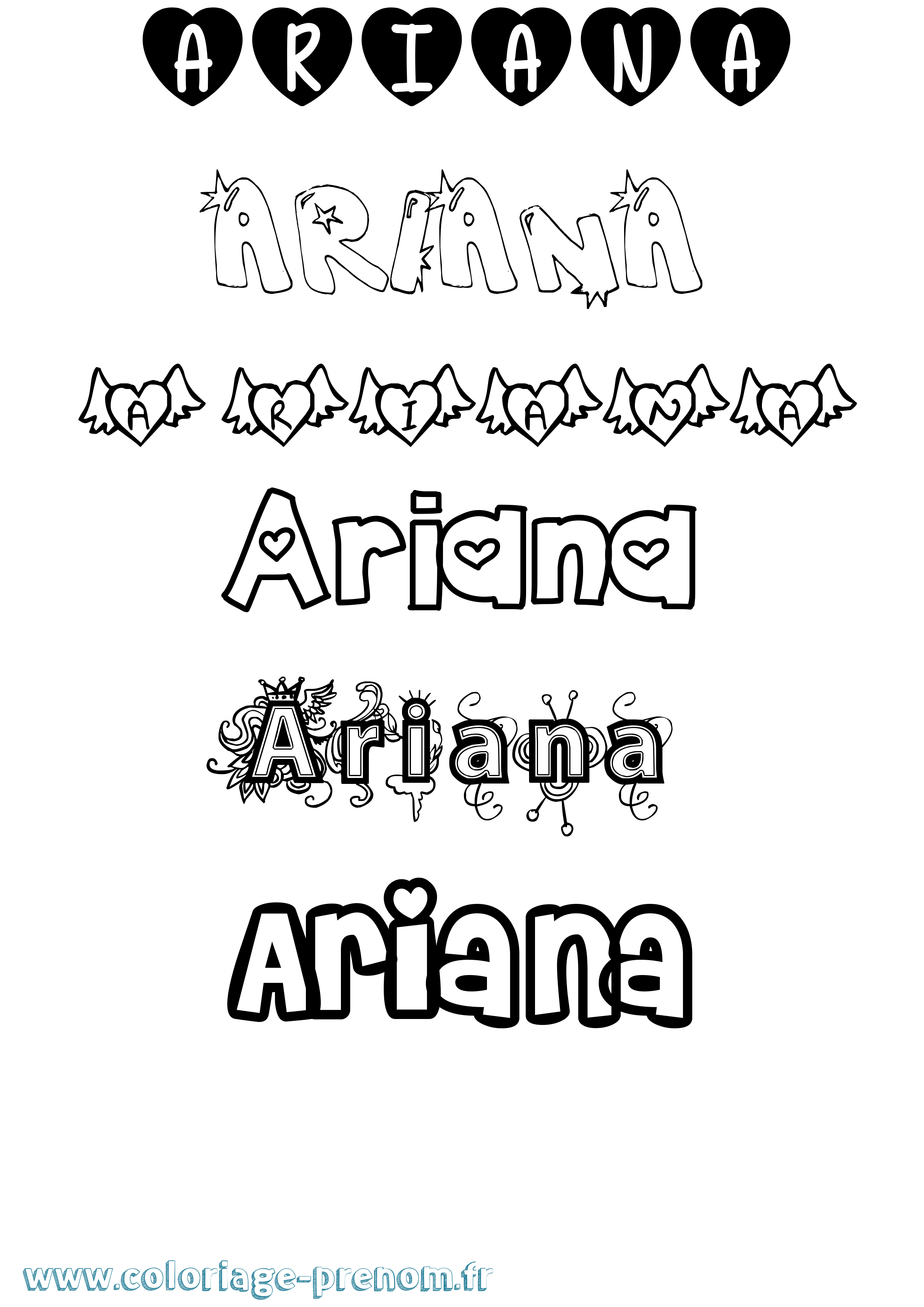 Coloriage Ariana Coloriage prénom Ariana