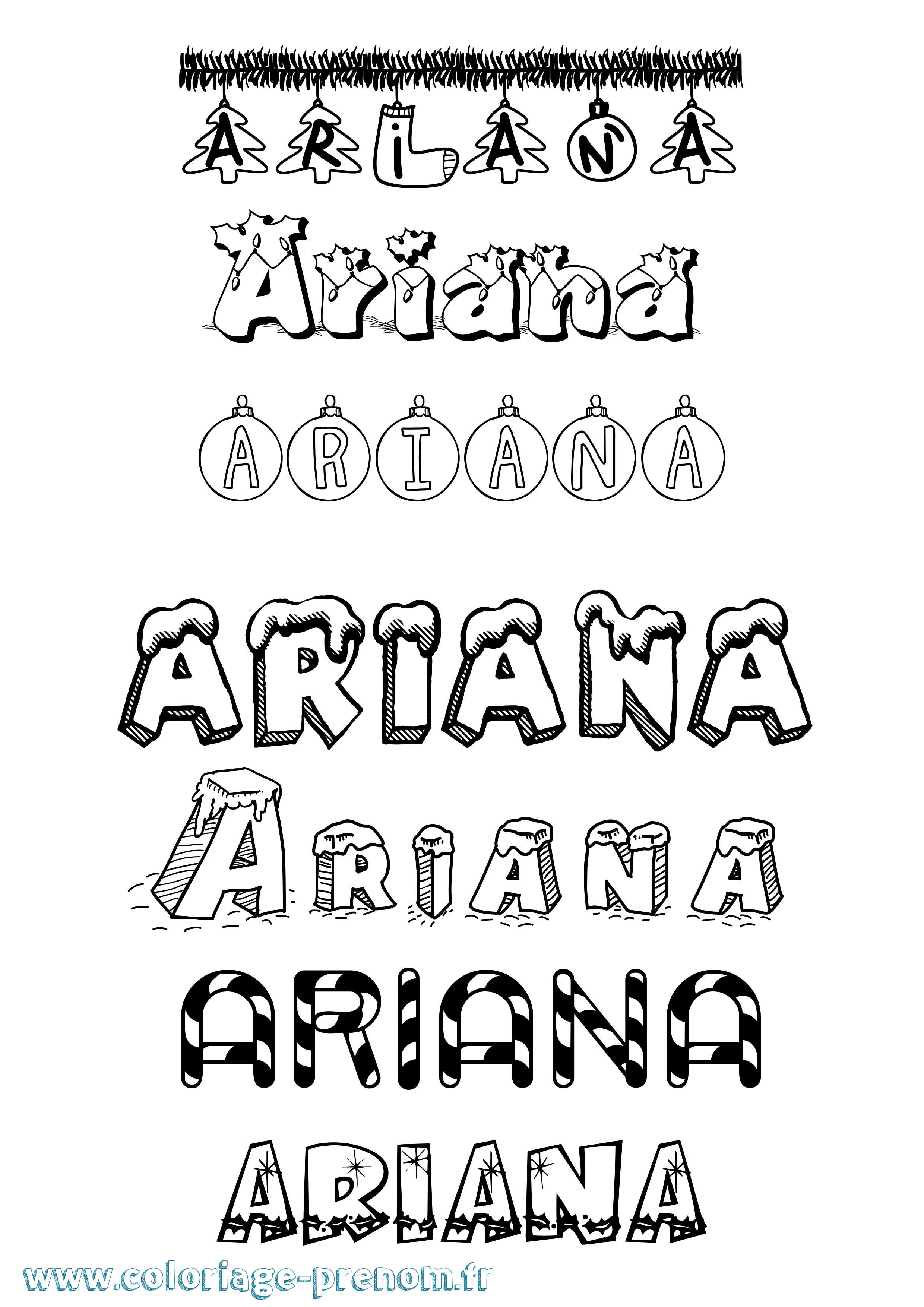 Coloriage Ariana Coloriage prénom Ariana