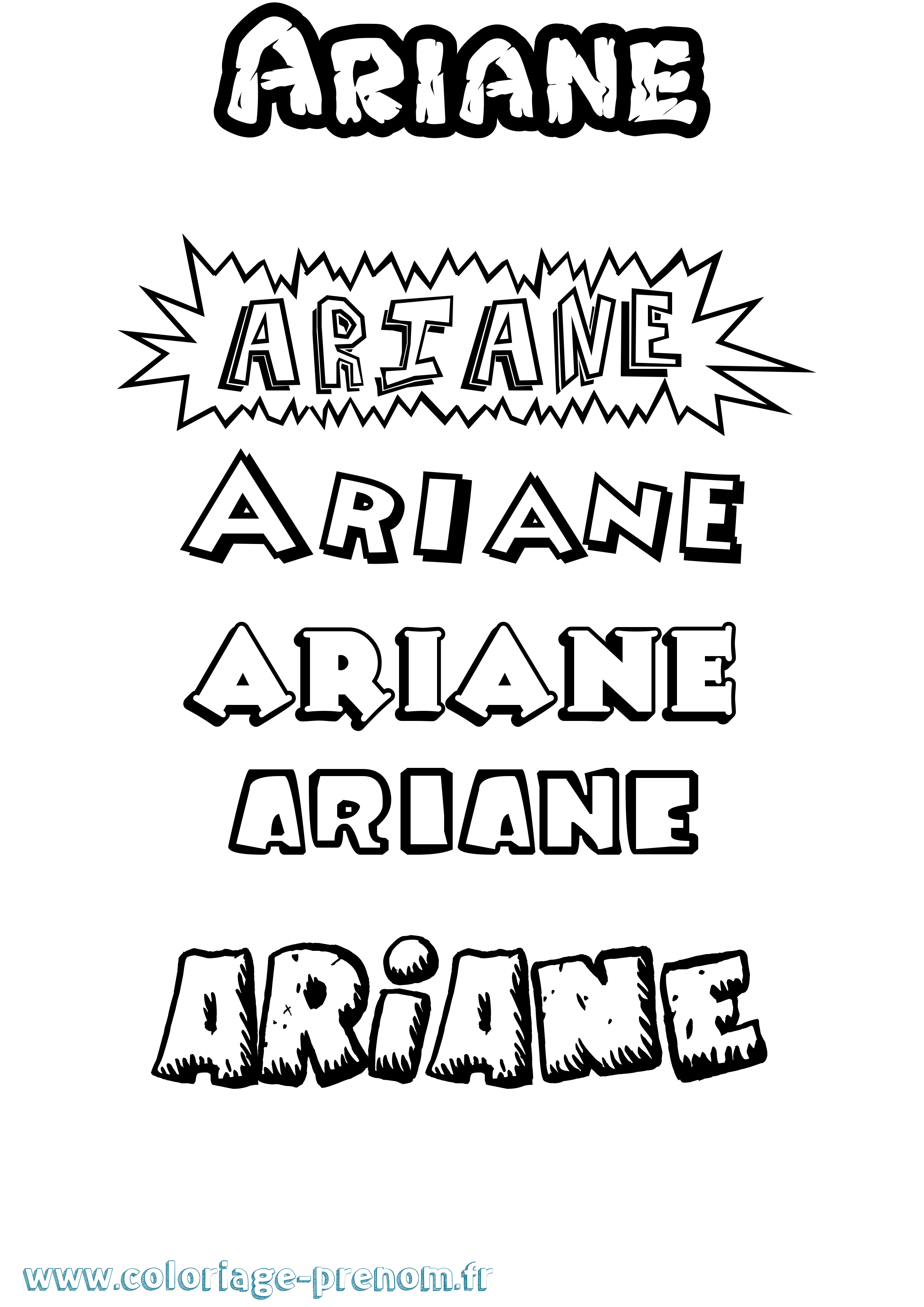 Coloriage prénom Ariane Dessin Animé