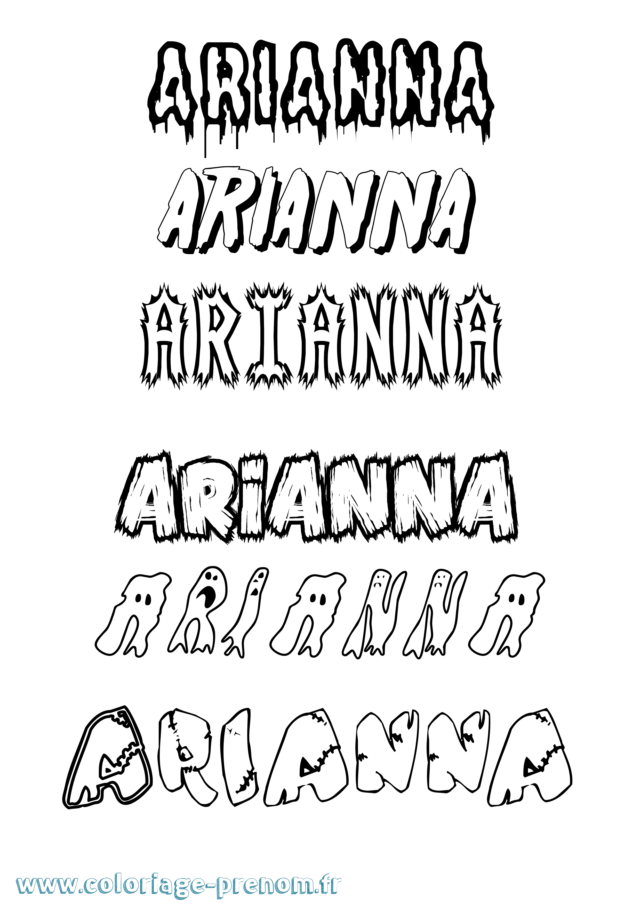 Coloriage prénom Arianna Frisson