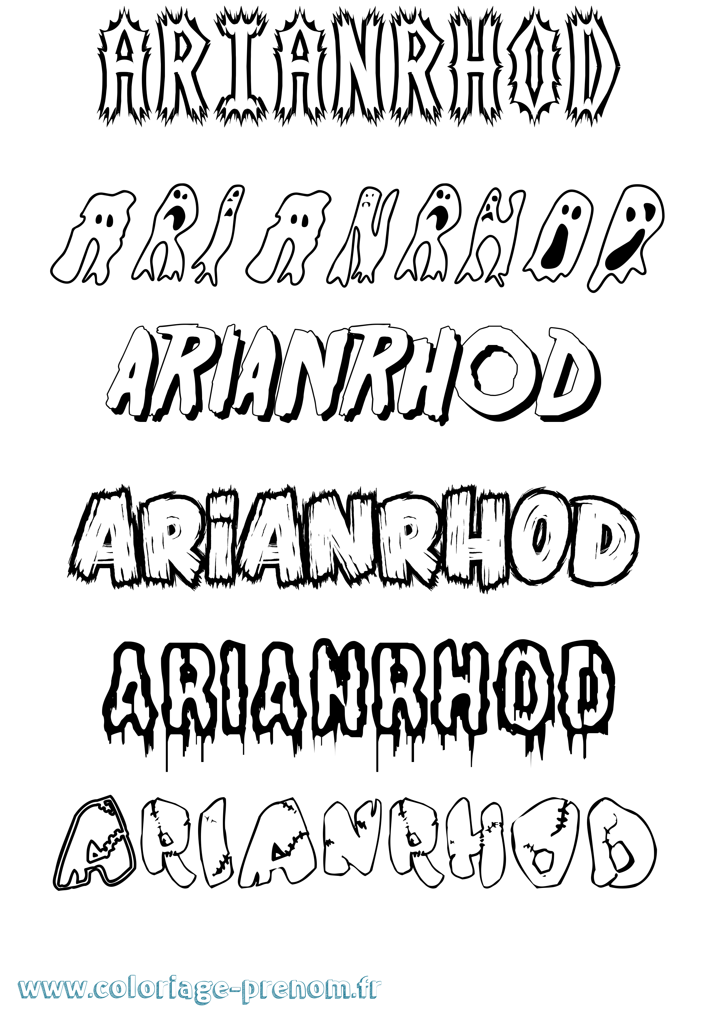 Coloriage Arianrhod Frisson Coloriage prénom Arianrhod Frisson