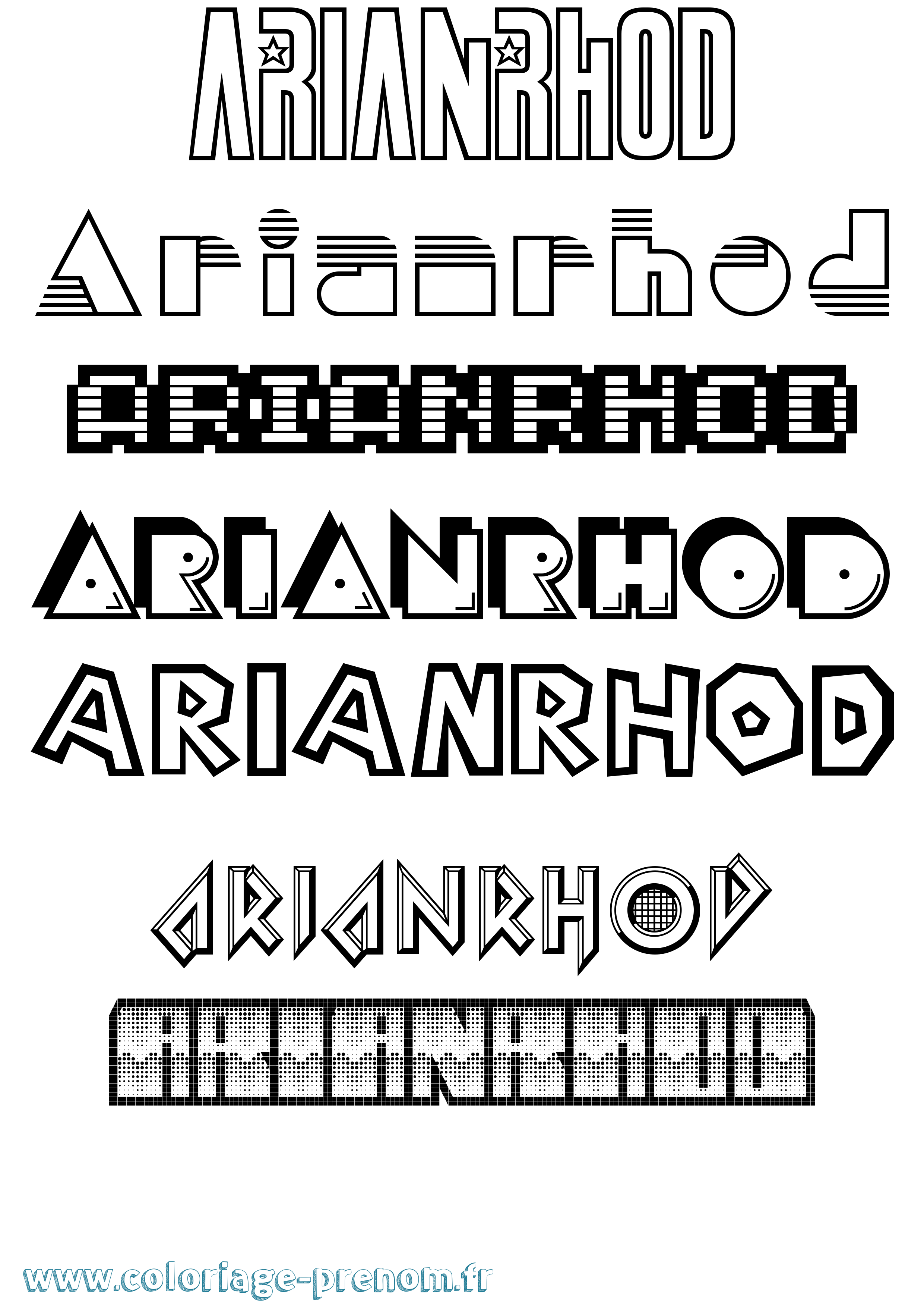 Coloriage Arianrhod Jeux Vidéos Coloriage prénom Arianrhod Jeux Vidéos
