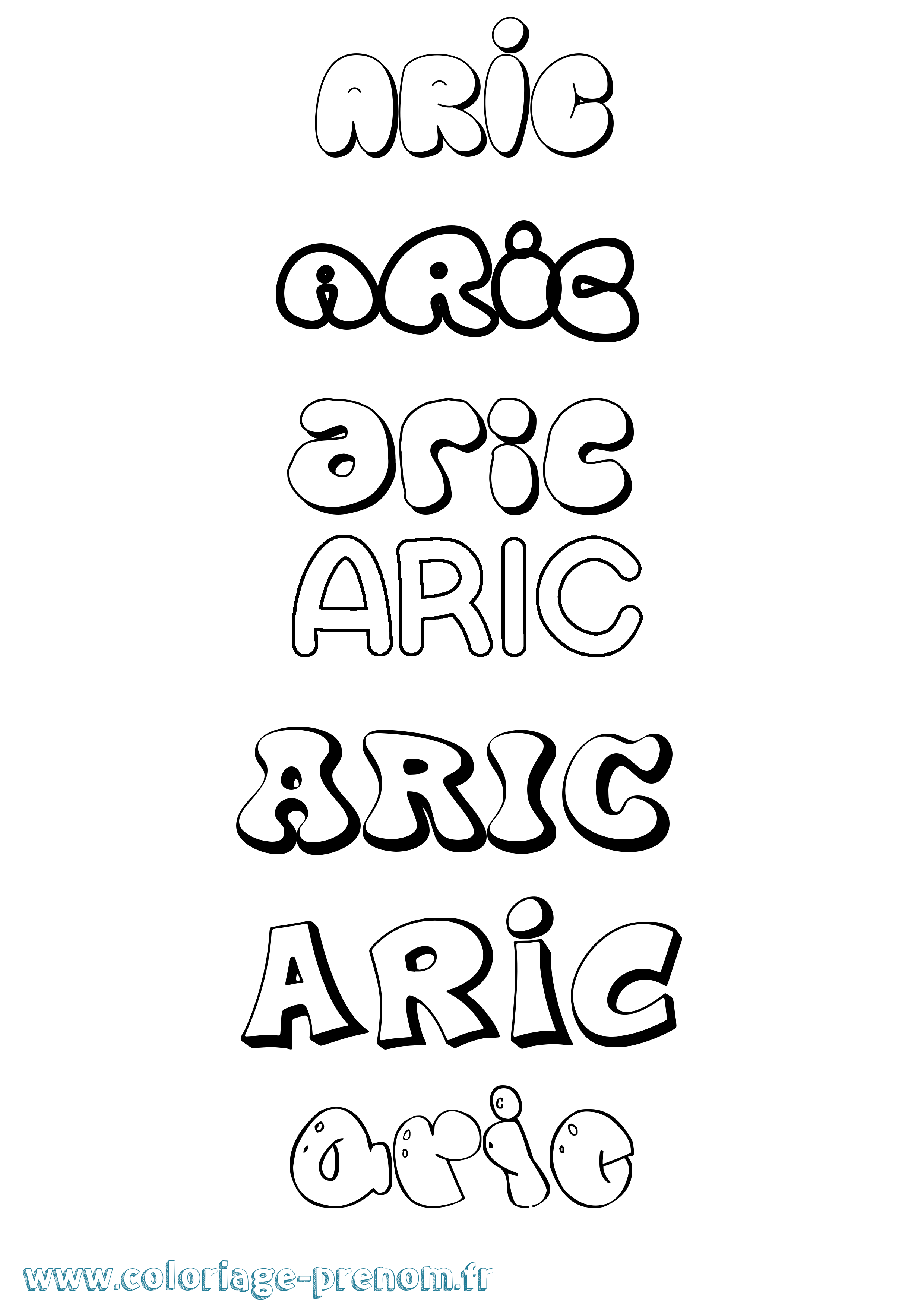 Coloriage prénom Aric Bubble