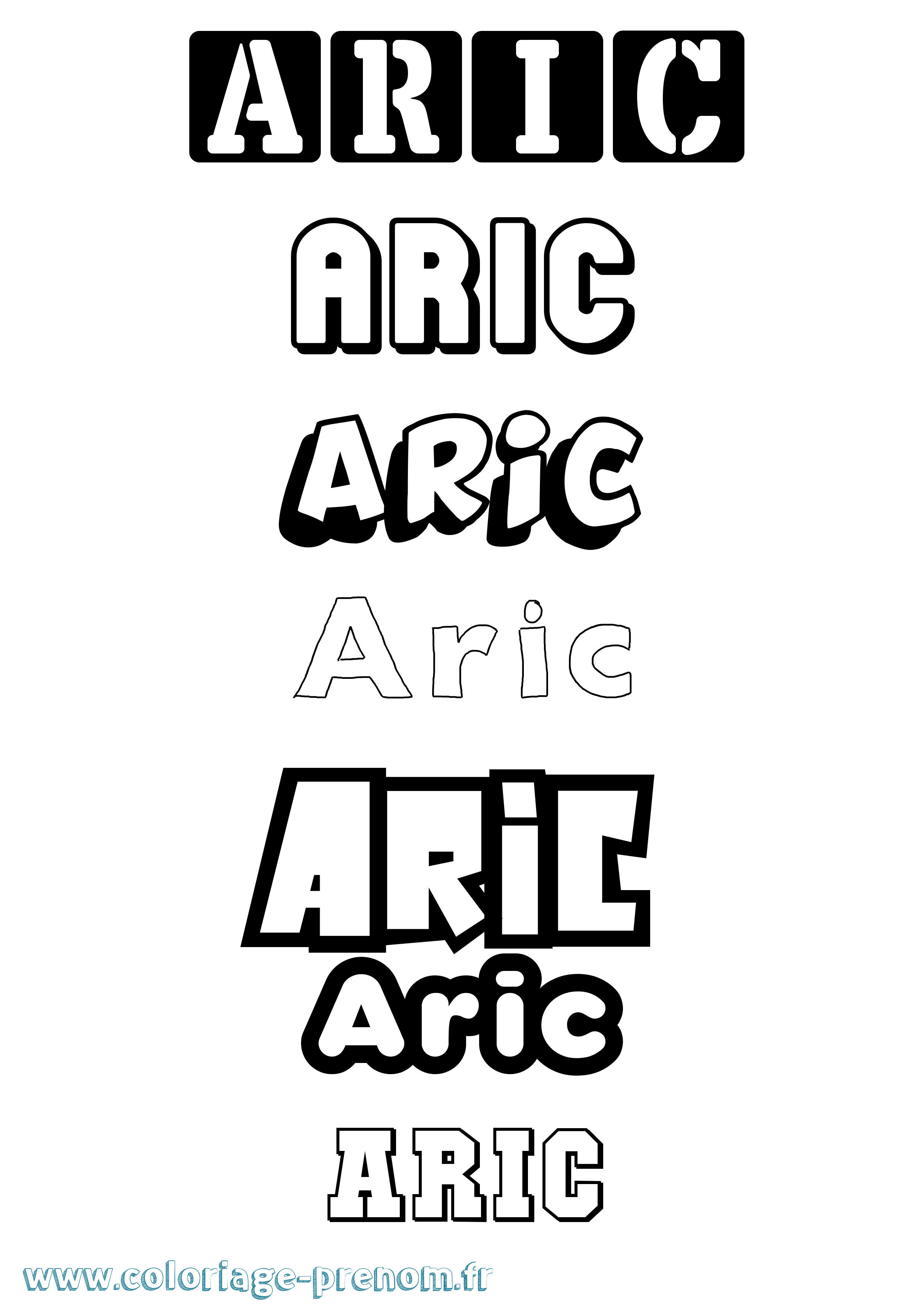 Coloriage prénom Aric Simple