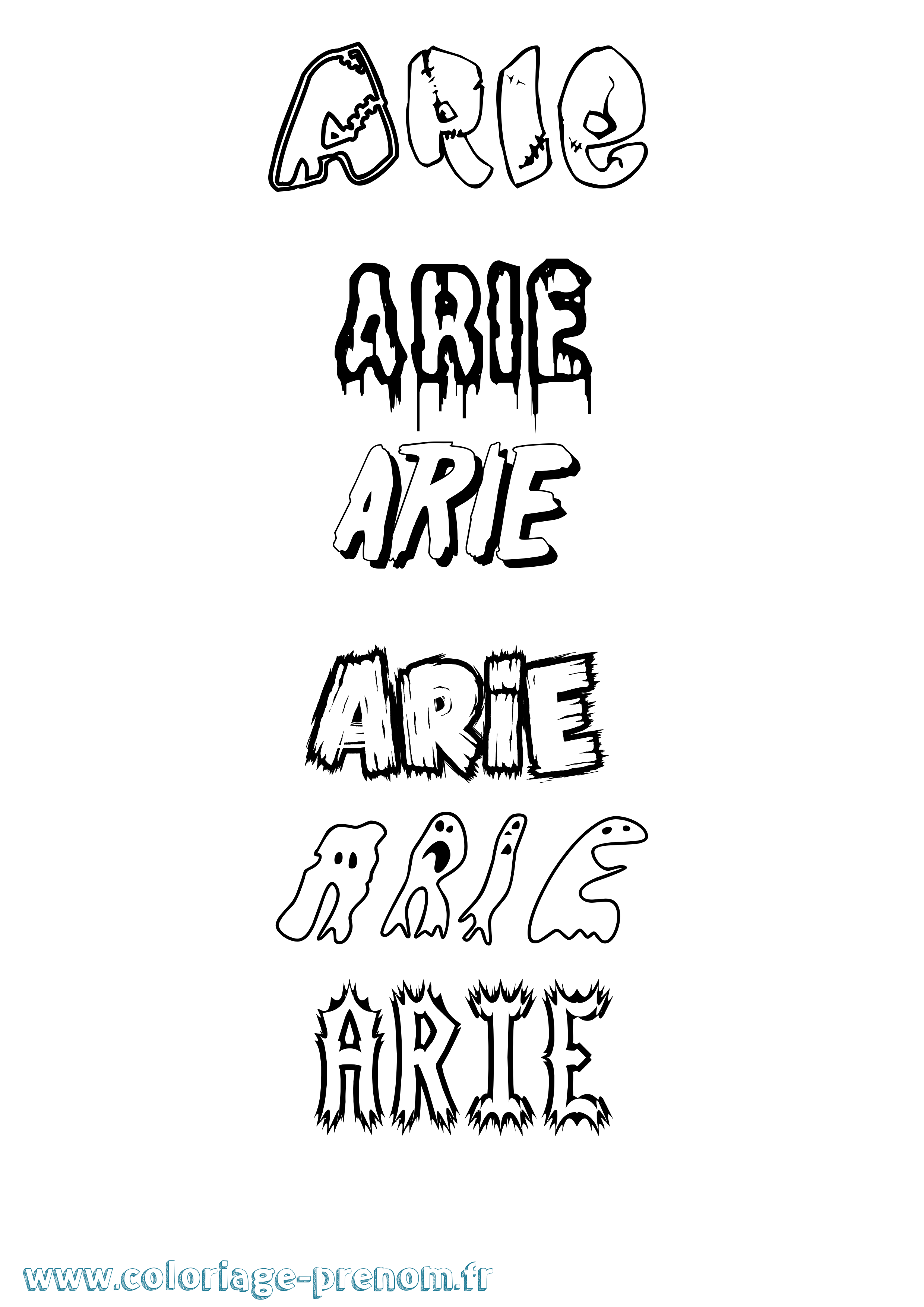 Coloriage prénom Arie Frisson