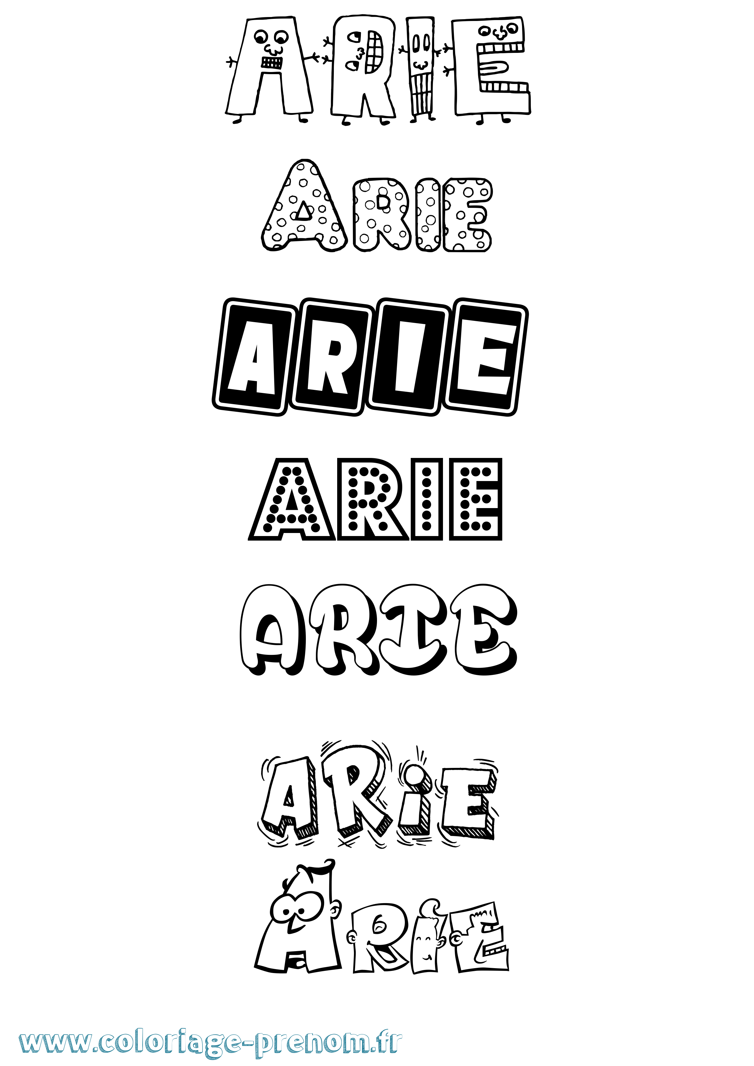 Coloriage Arie Fun Coloriage prénom Arie Fun