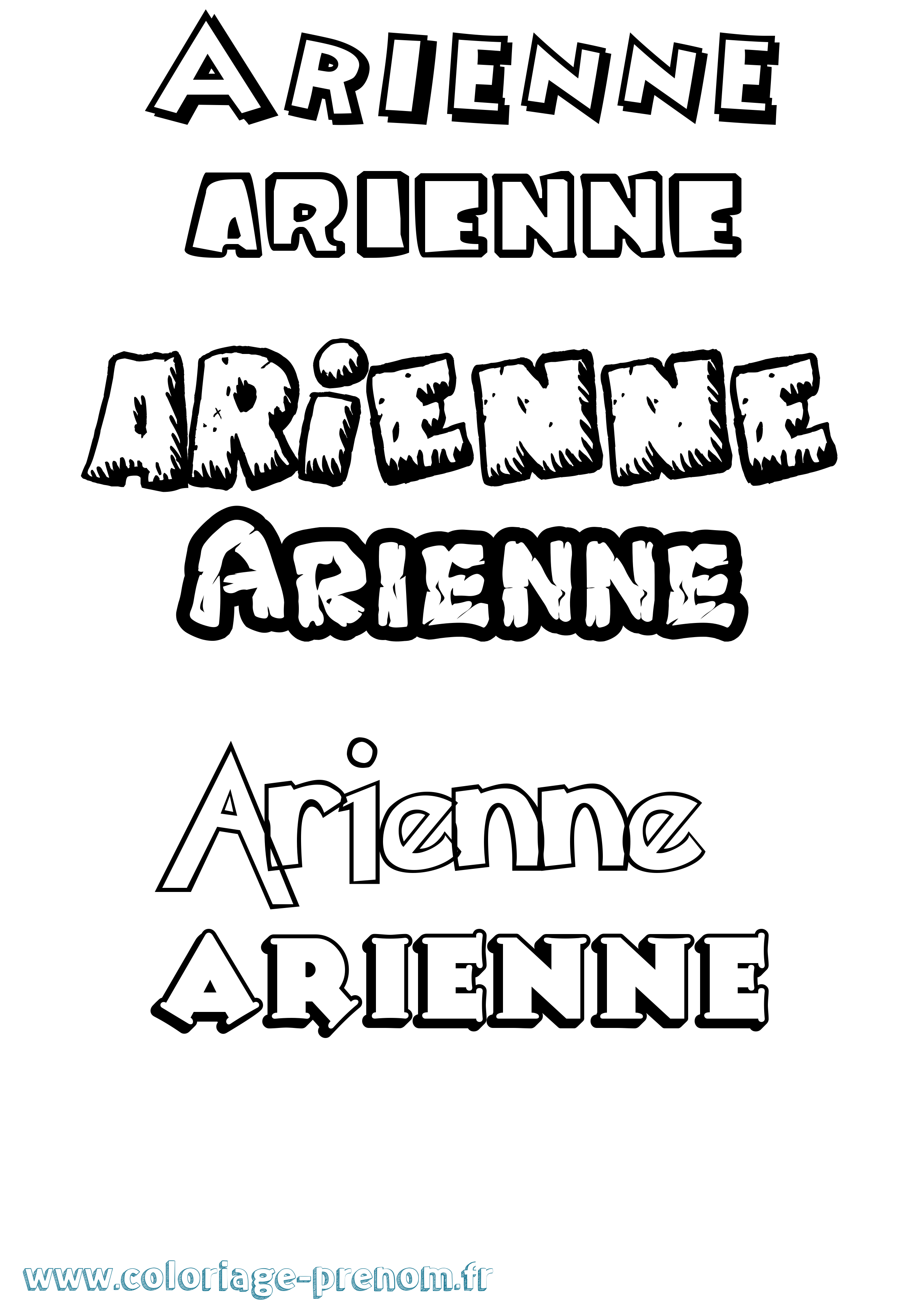 Coloriage Arienne Dessin Animé Coloriage prénom Arienne Dessin Animé