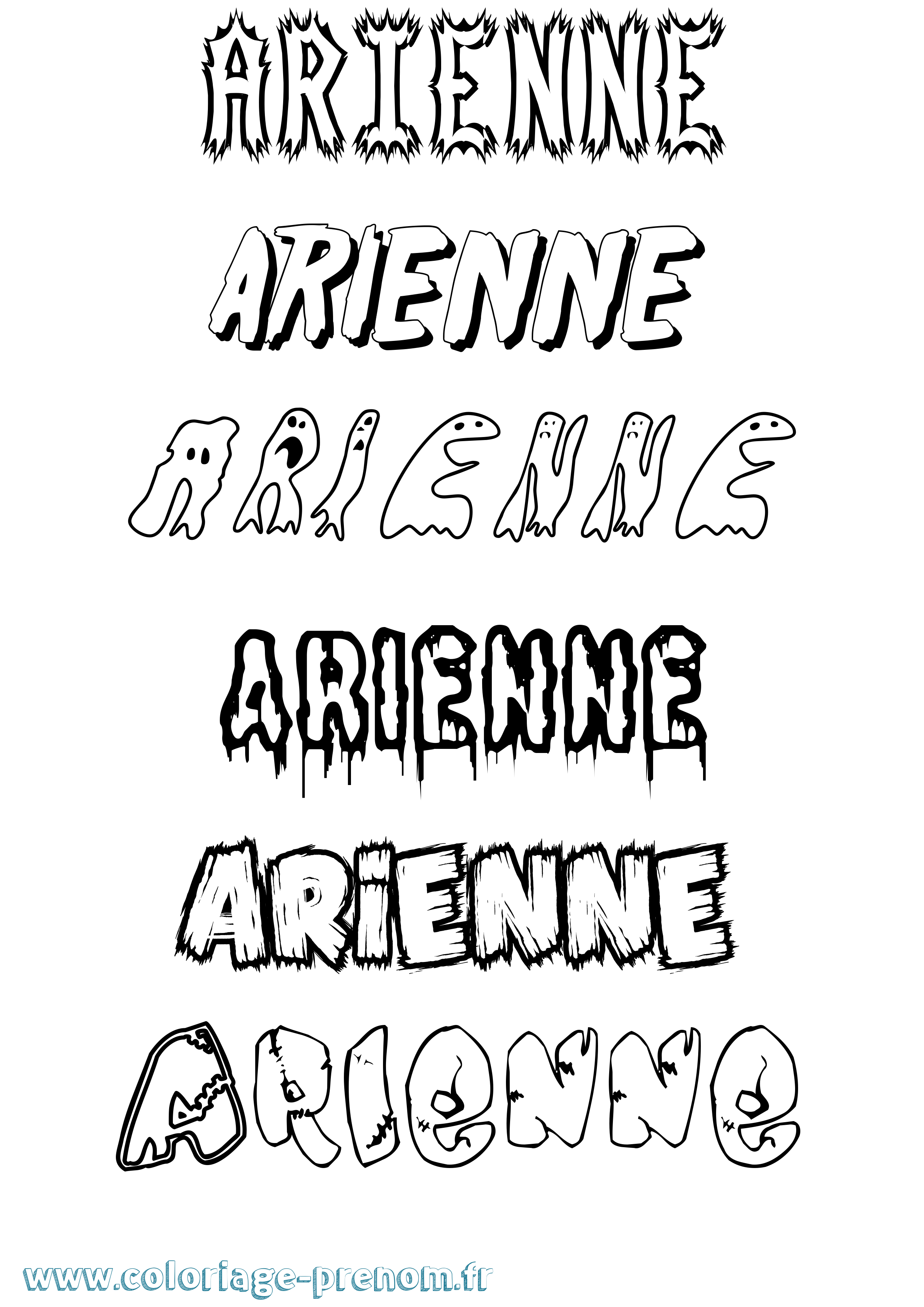 Coloriage Arienne Frisson Coloriage prénom Arienne Frisson