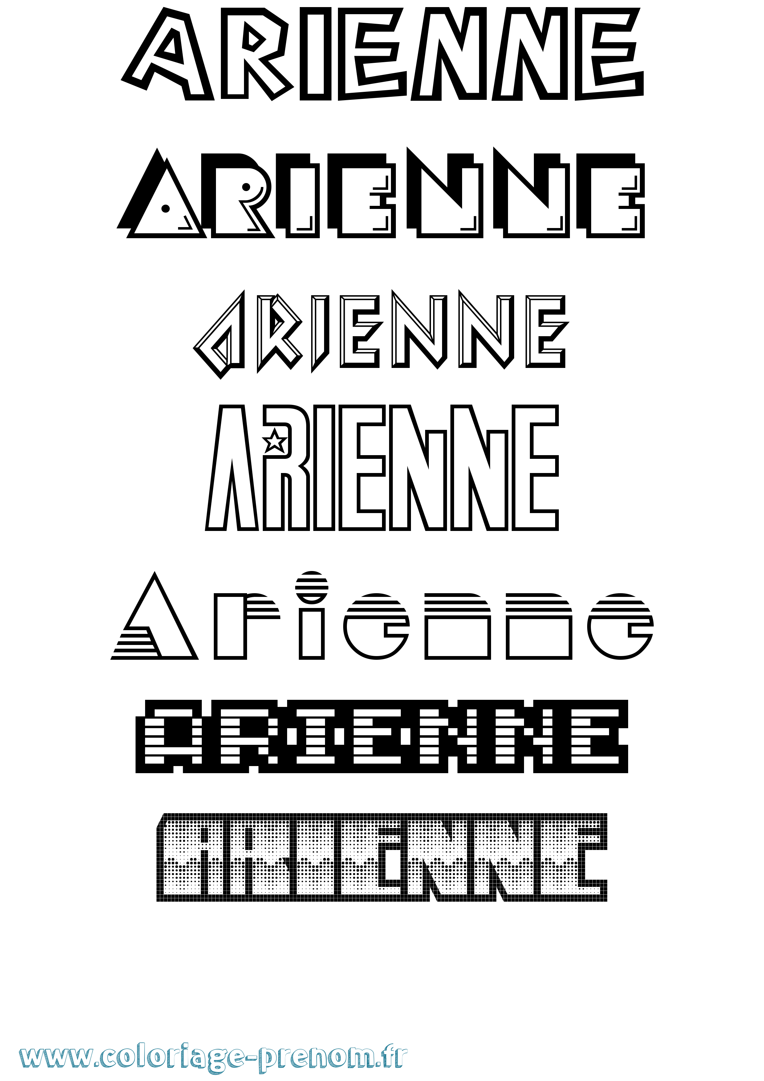 Coloriage Arienne Jeux Vidéos Coloriage prénom Arienne Jeux Vidéos