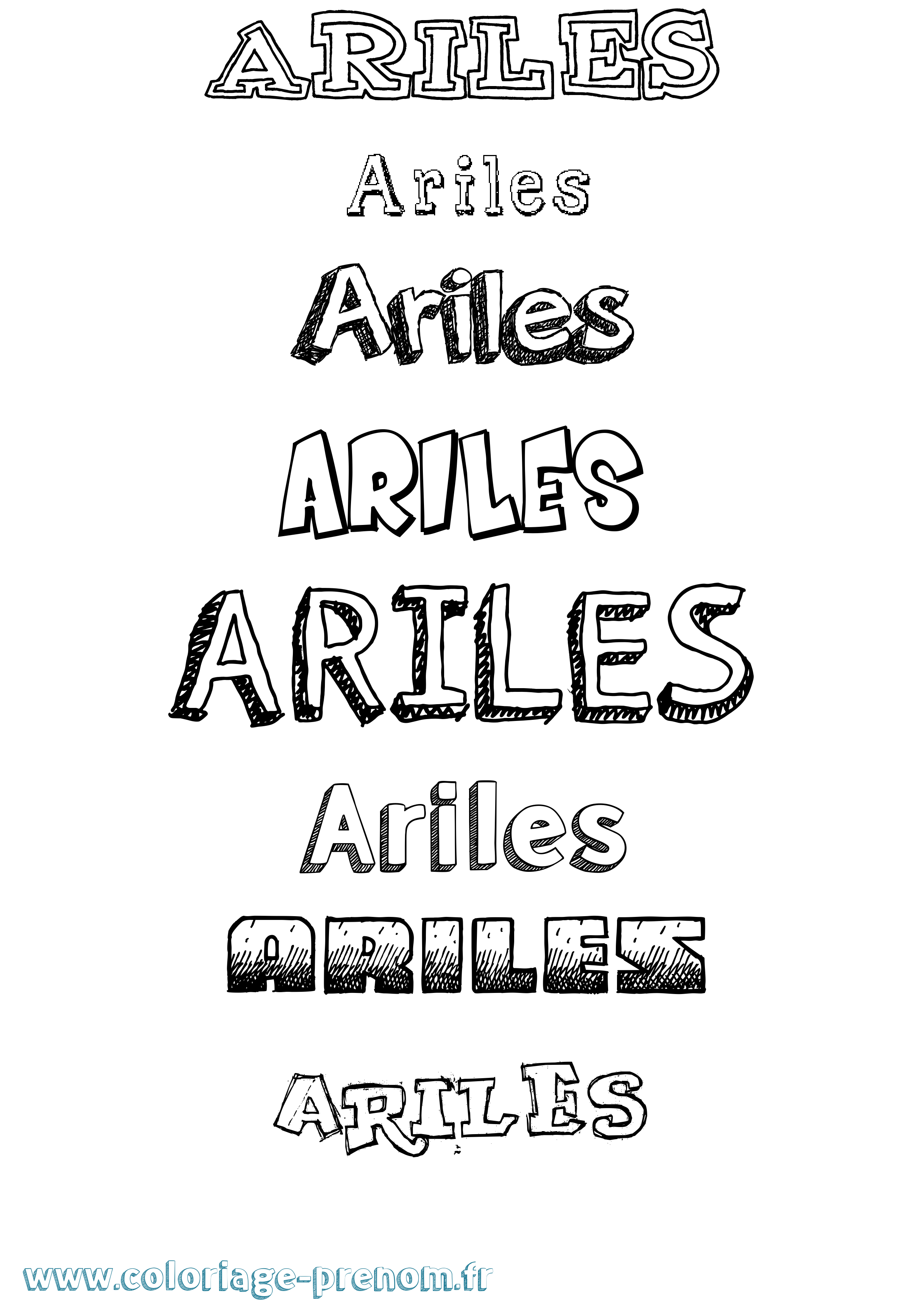 Coloriage Ariles Dessiné Coloriage prénom Ariles Dessiné