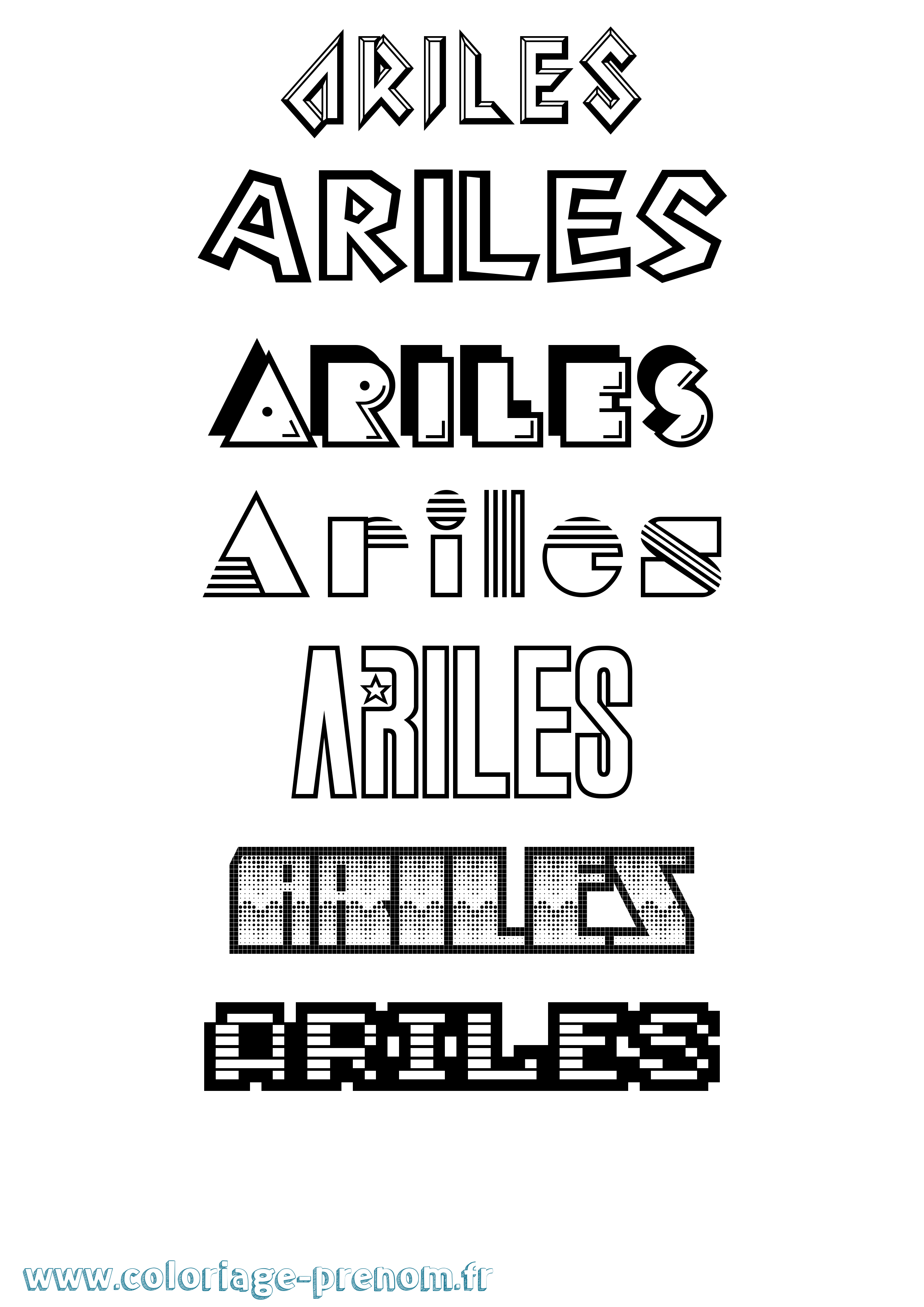 Coloriage Ariles Jeux Vidéos Coloriage prénom Ariles Jeux Vidéos