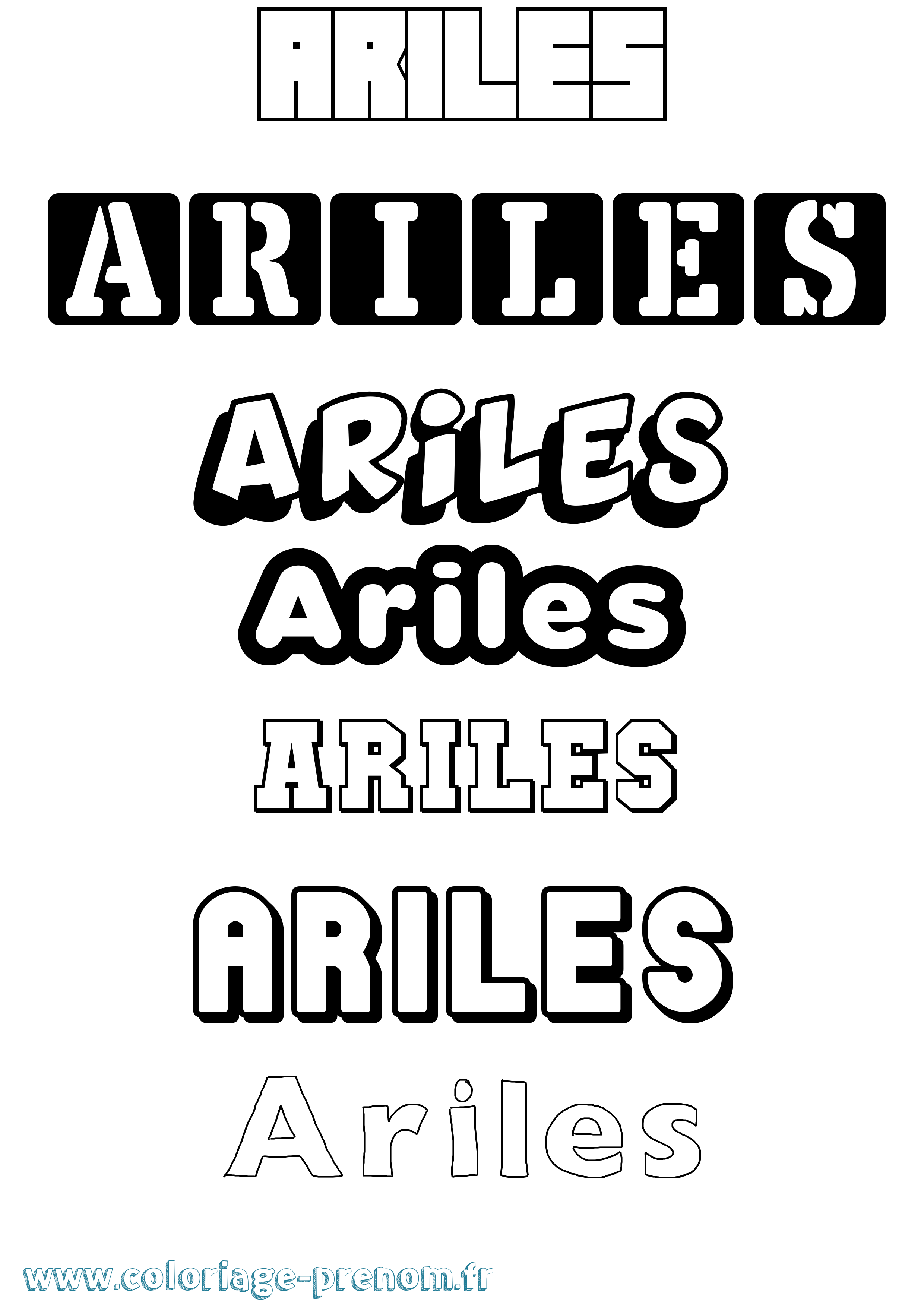 Coloriage Ariles Simple Coloriage prénom Ariles Simple